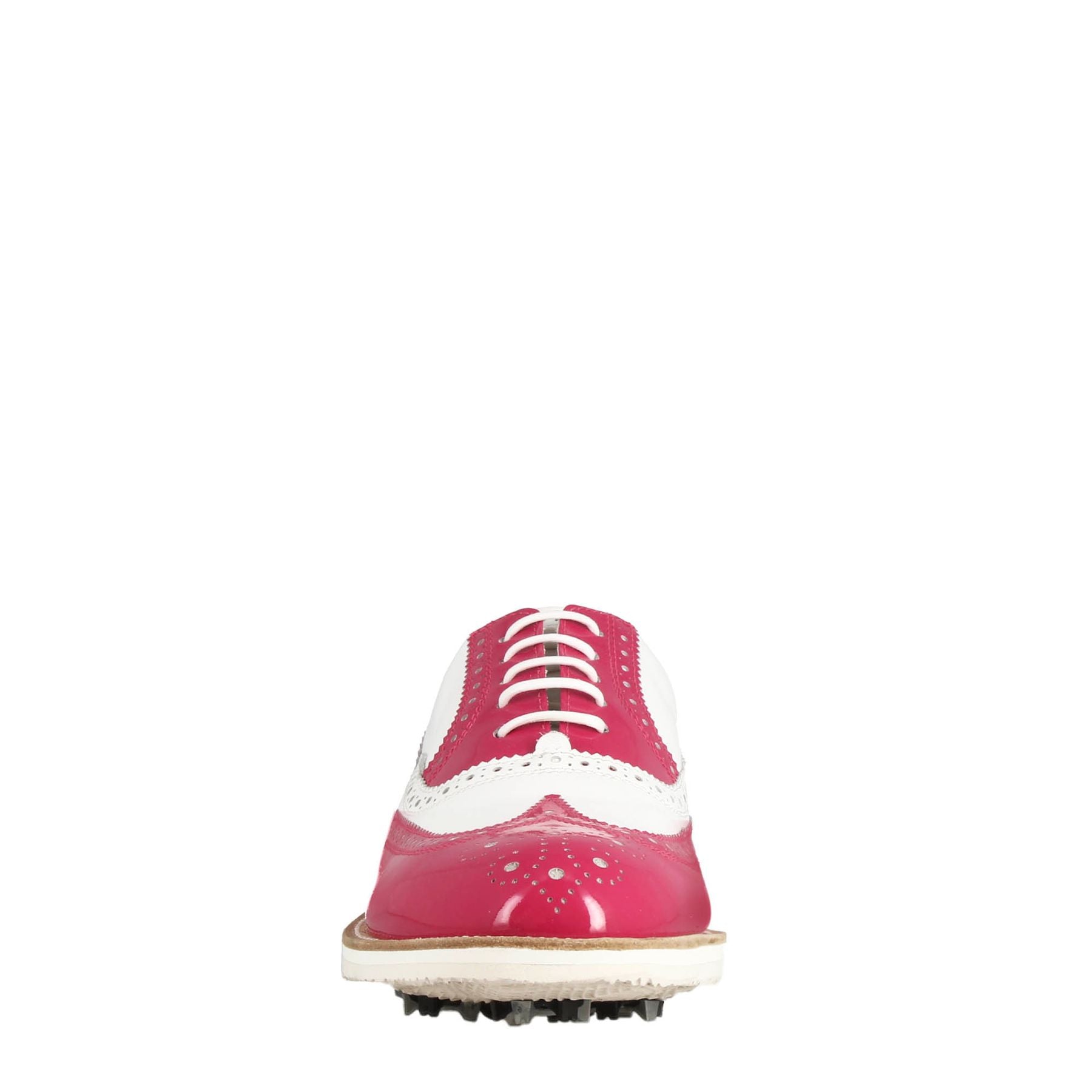 Leonardo Shoes Golf scarpe golf pelle bianco rosa