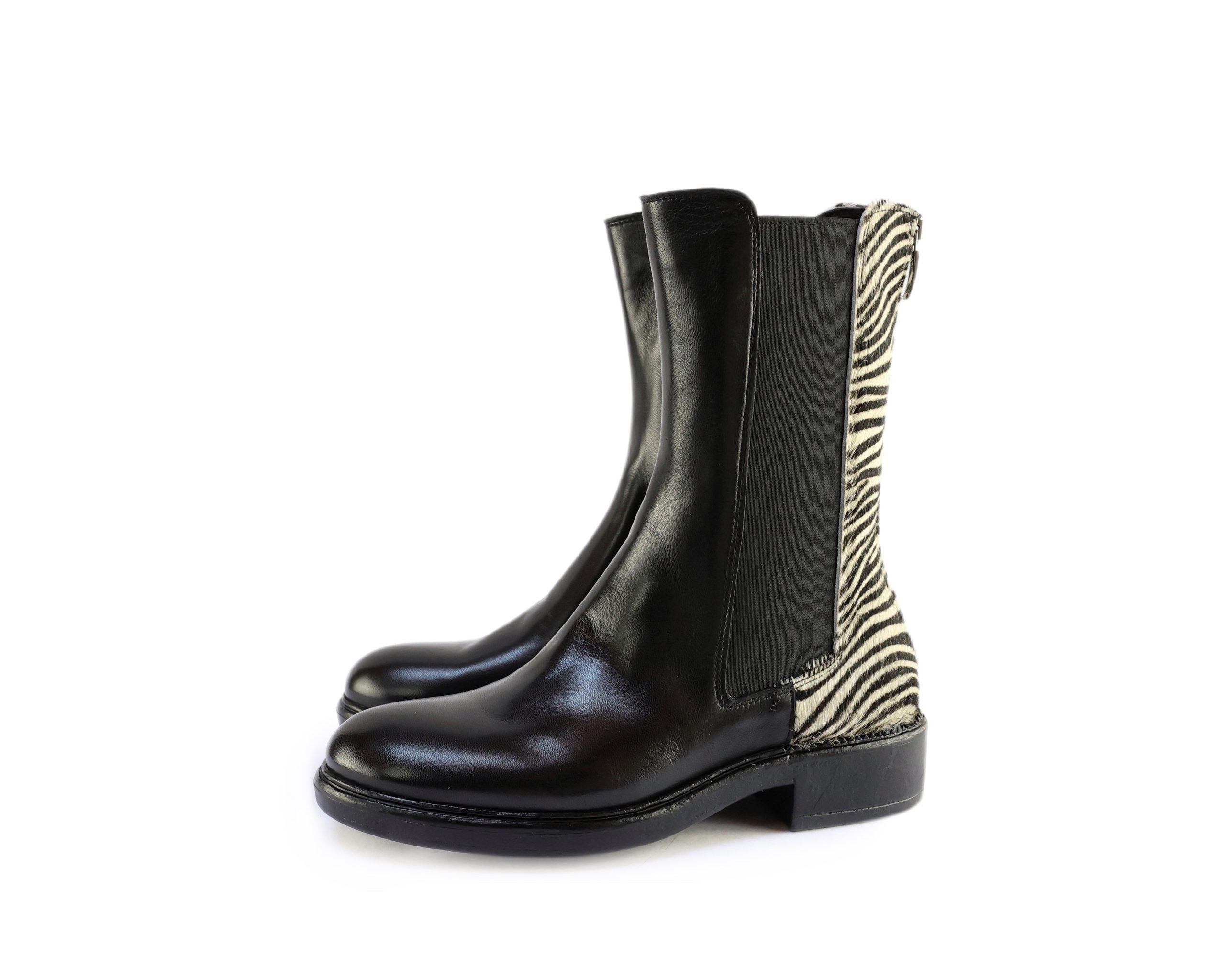 Ton Goût Chelsea stivaletti donna zebra nero taglia 38