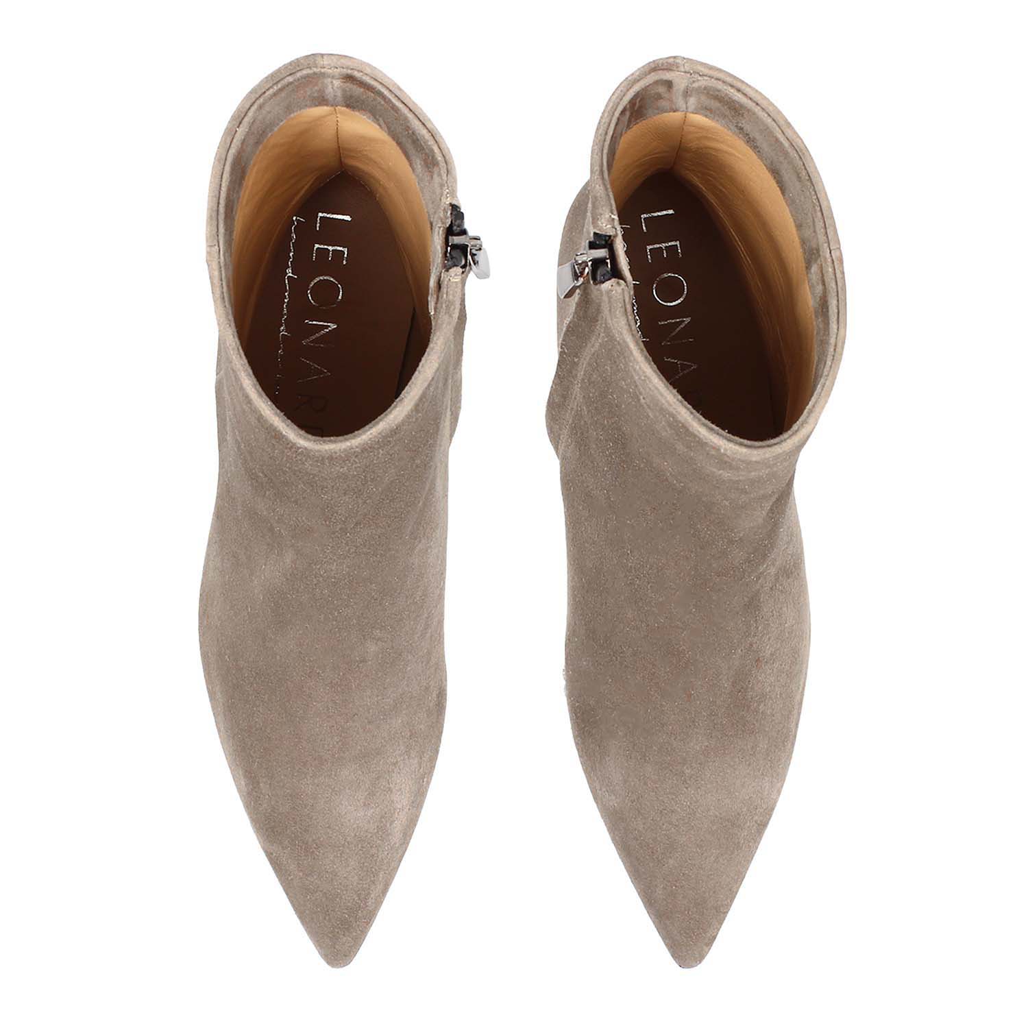 Leonardo Shoes Gioconda Stivaletti Camoscio Grigio Tacco 5