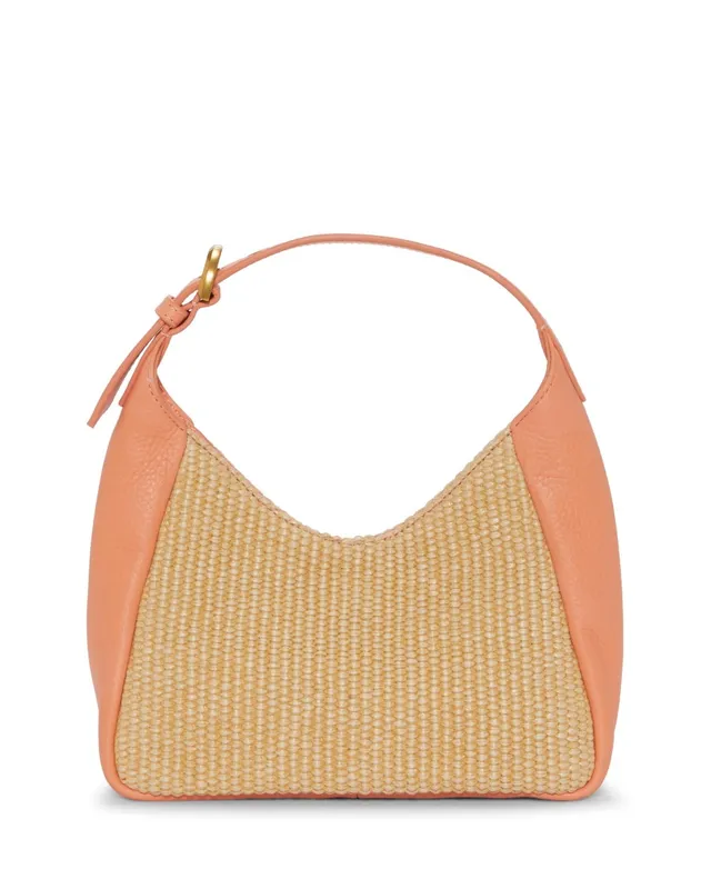 Vince Camuto Marza Mini borsa hobo pelle e paglia