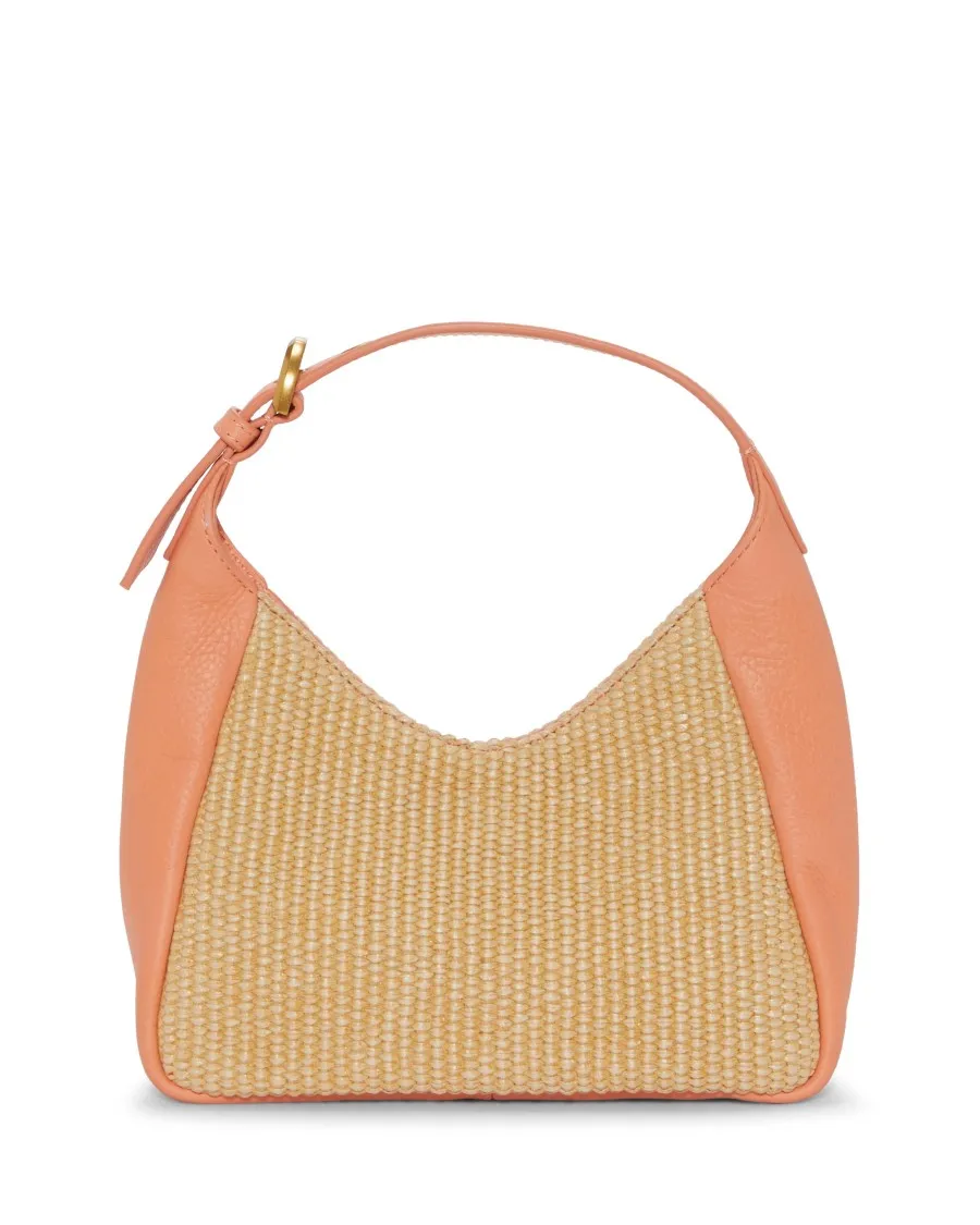 Vince Camuto Marza Mini borsa hobo pelle e paglia
