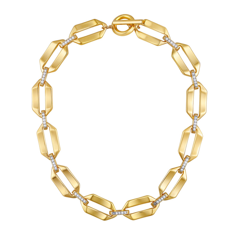 Vince Camuto Collana Maglie Oro Cristalli Oversize