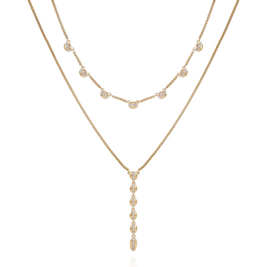 Vince Camuto Collana Strati Oro Cristallo Multistrato