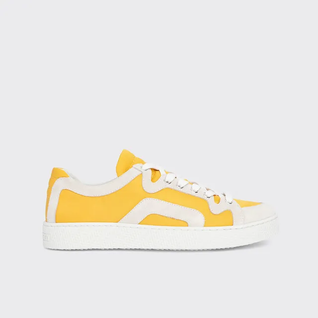 Pierre Hardy Alpha sneakers donna gialle pelle suola bianca