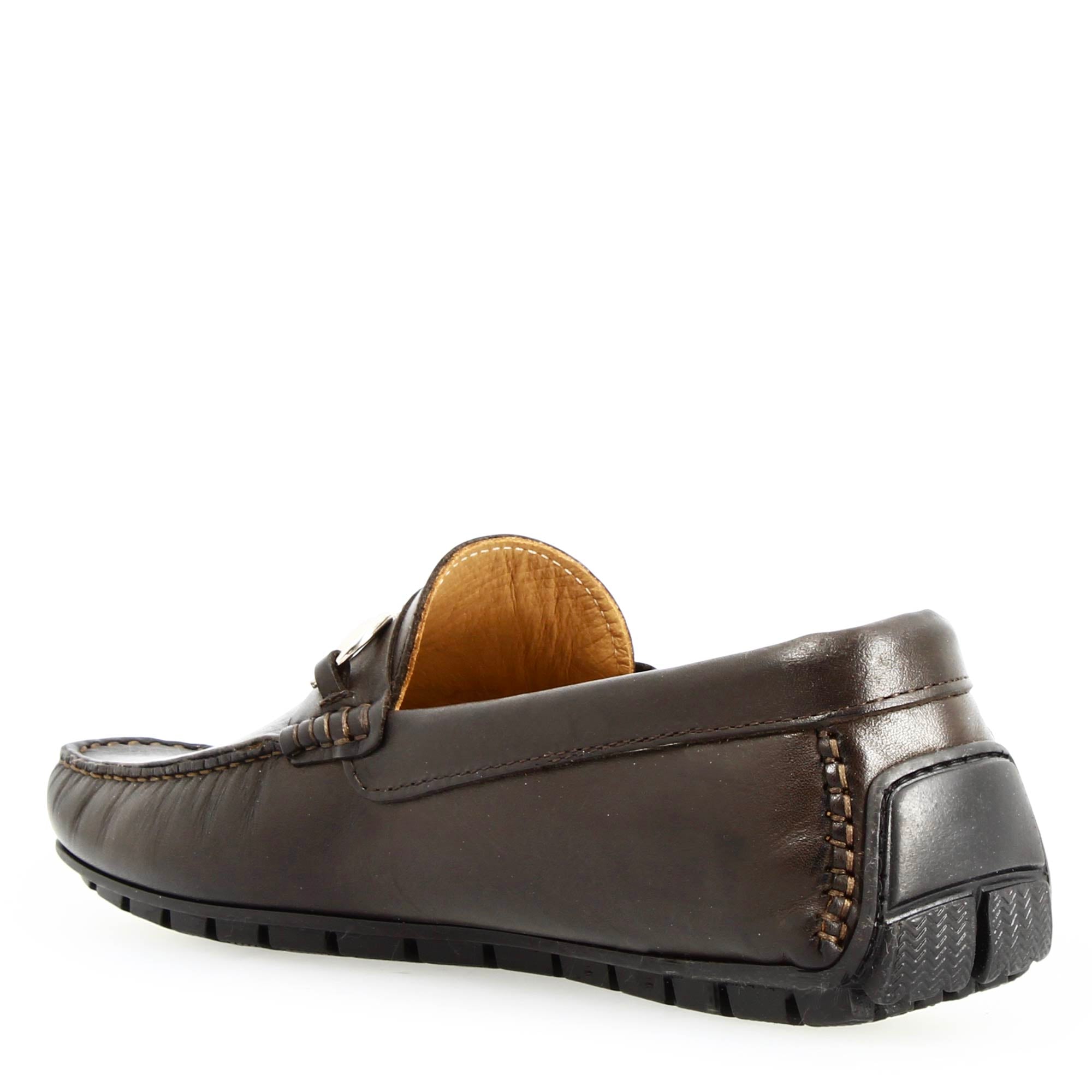Leonardo Shoes Ulisse mocassini uomo marrone morsetto pelle
