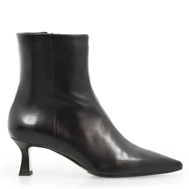 Leonardo Shoes Gioconda stivaletto donna pelle nera tacco 5 cm