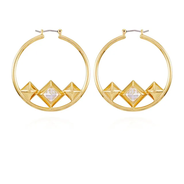 Vince Camuto orecchini cerchio oro con cristalli