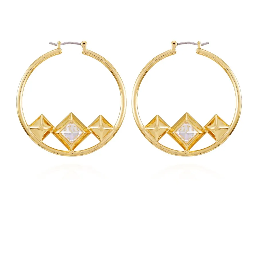 Vince Camuto orecchini cerchio oro con cristalli