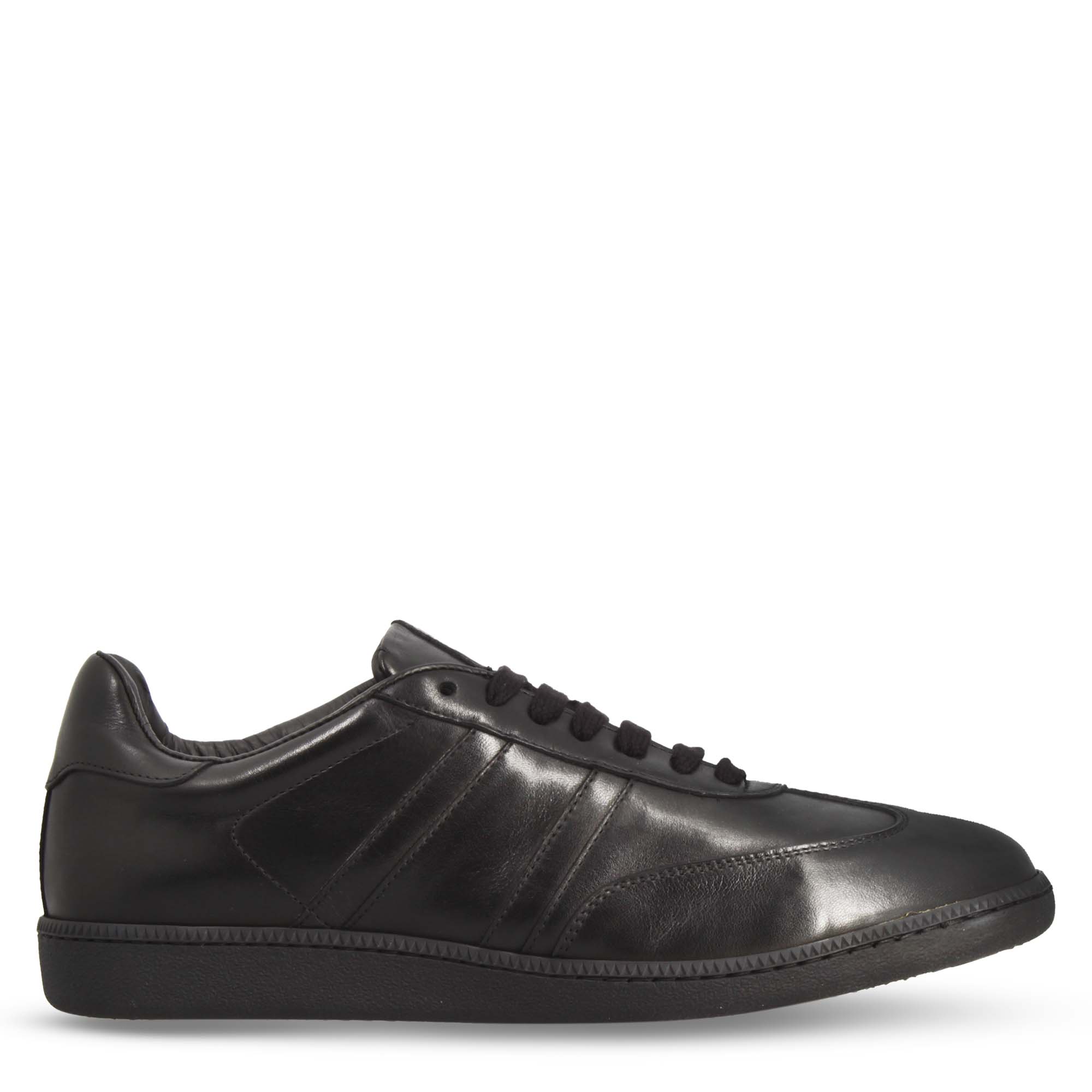 Leonardo Shoes Bizantino Nero sneakers uomo pelle nero