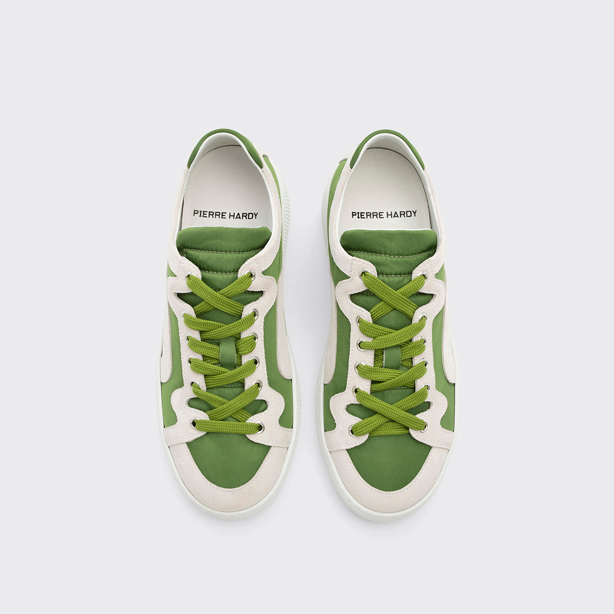 Pierre Hardy Alpha sneakers donna verdi pelle suola bianca