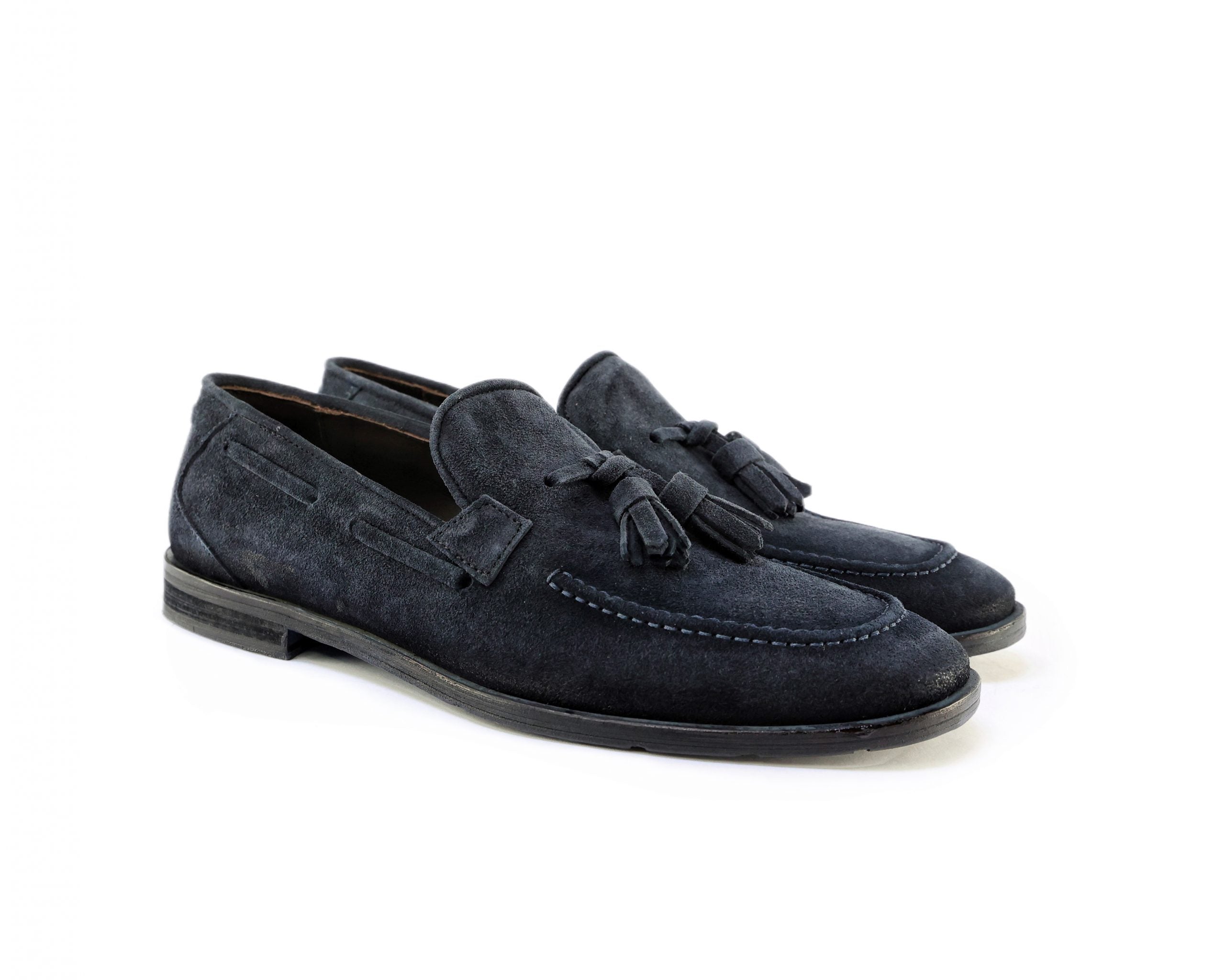 Ton Goût Green Mocassini Uomo Blu Camoscio 41