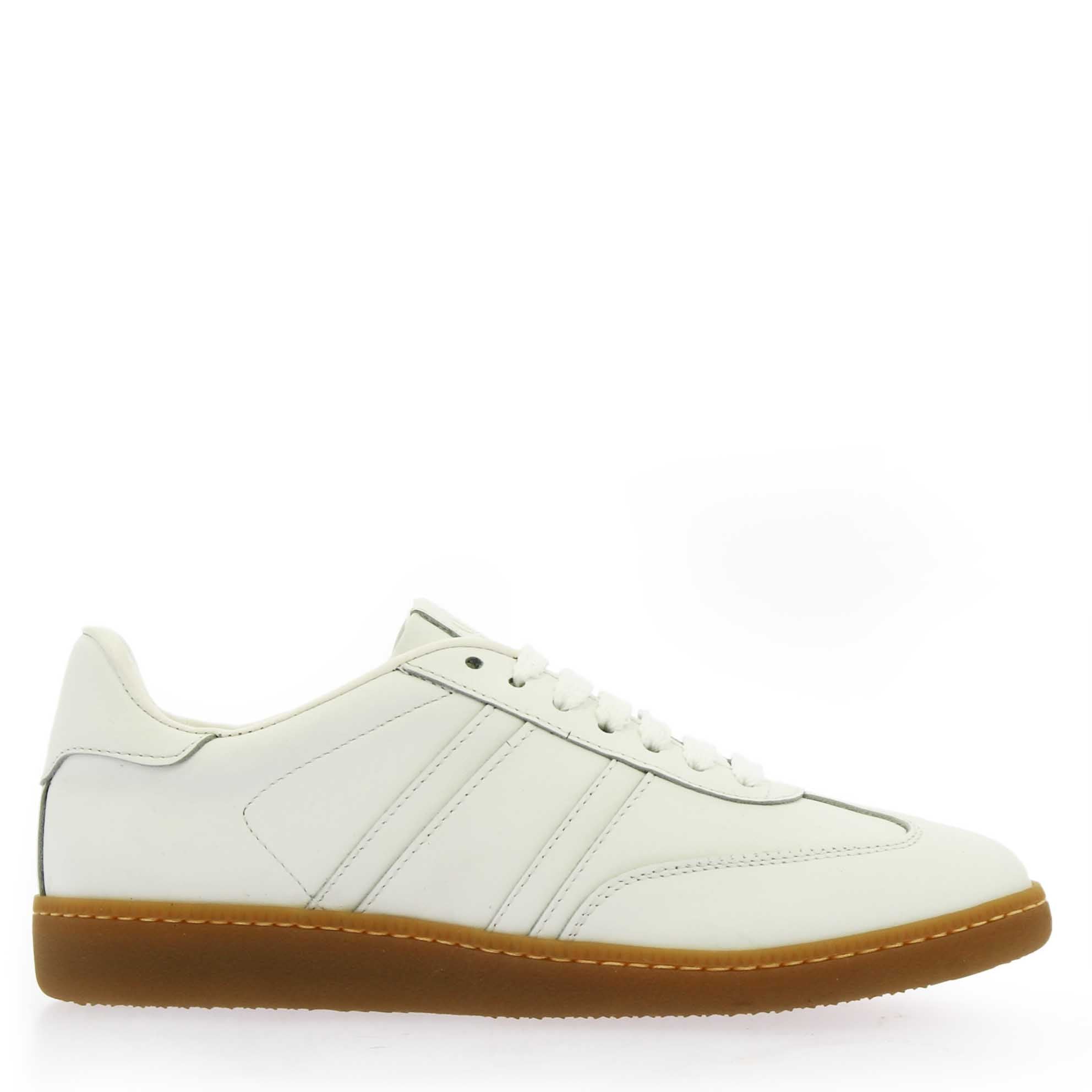 Leonardo Shoes Bizantina Sneakers Donna Bianco Pelle Lacci