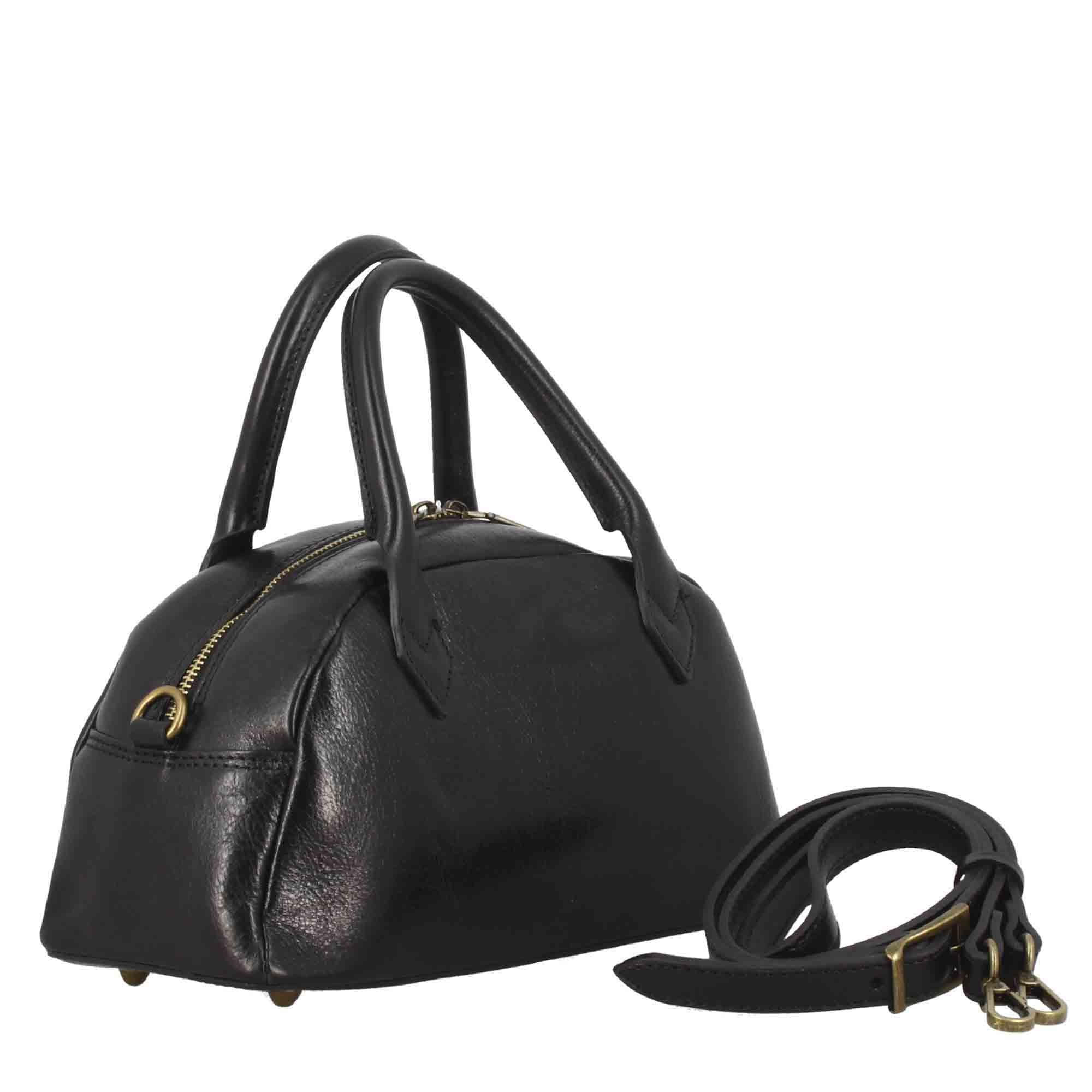 Leonardo Shoes Tulia Borsa Donna Nero in Pelle