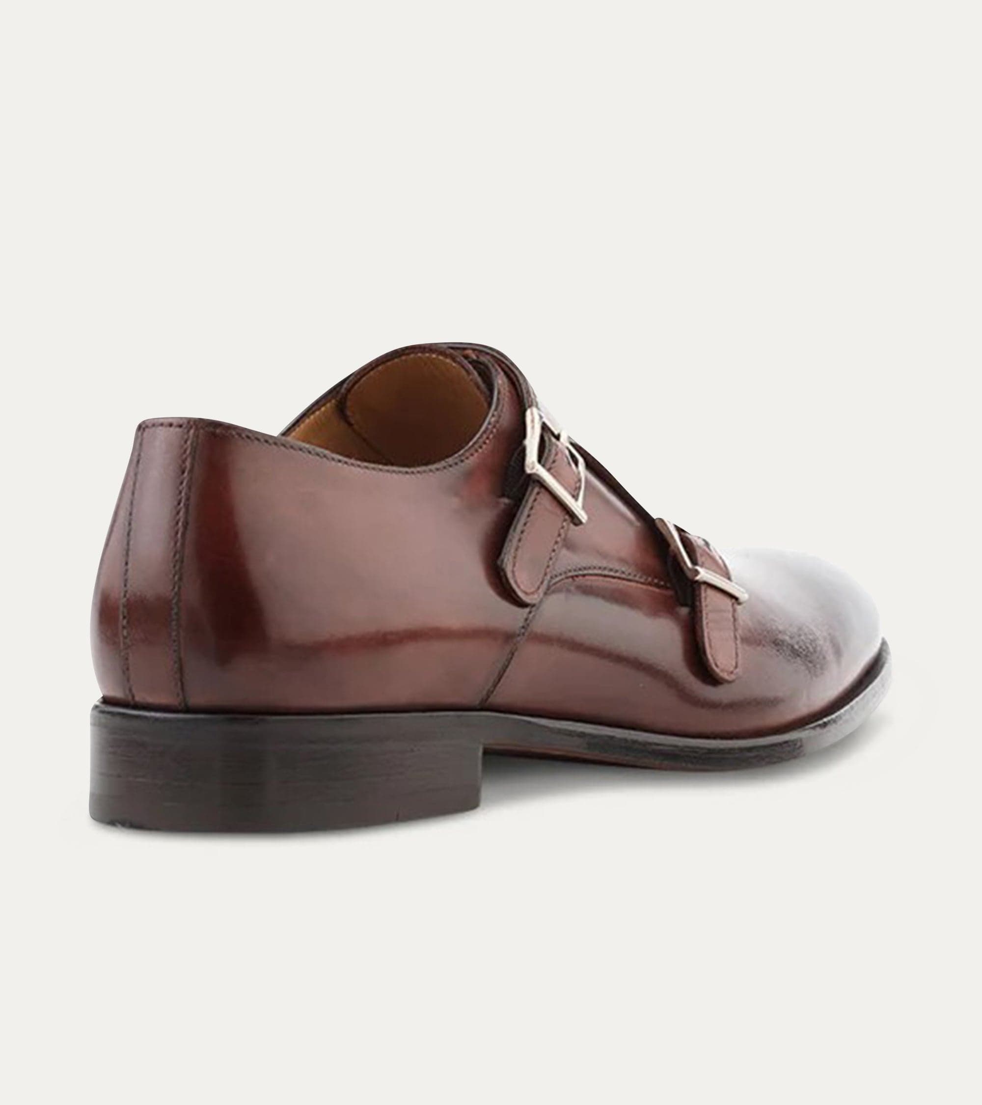 Ace Marks Kurt monkstrap uomo pelle marrone fibbia
