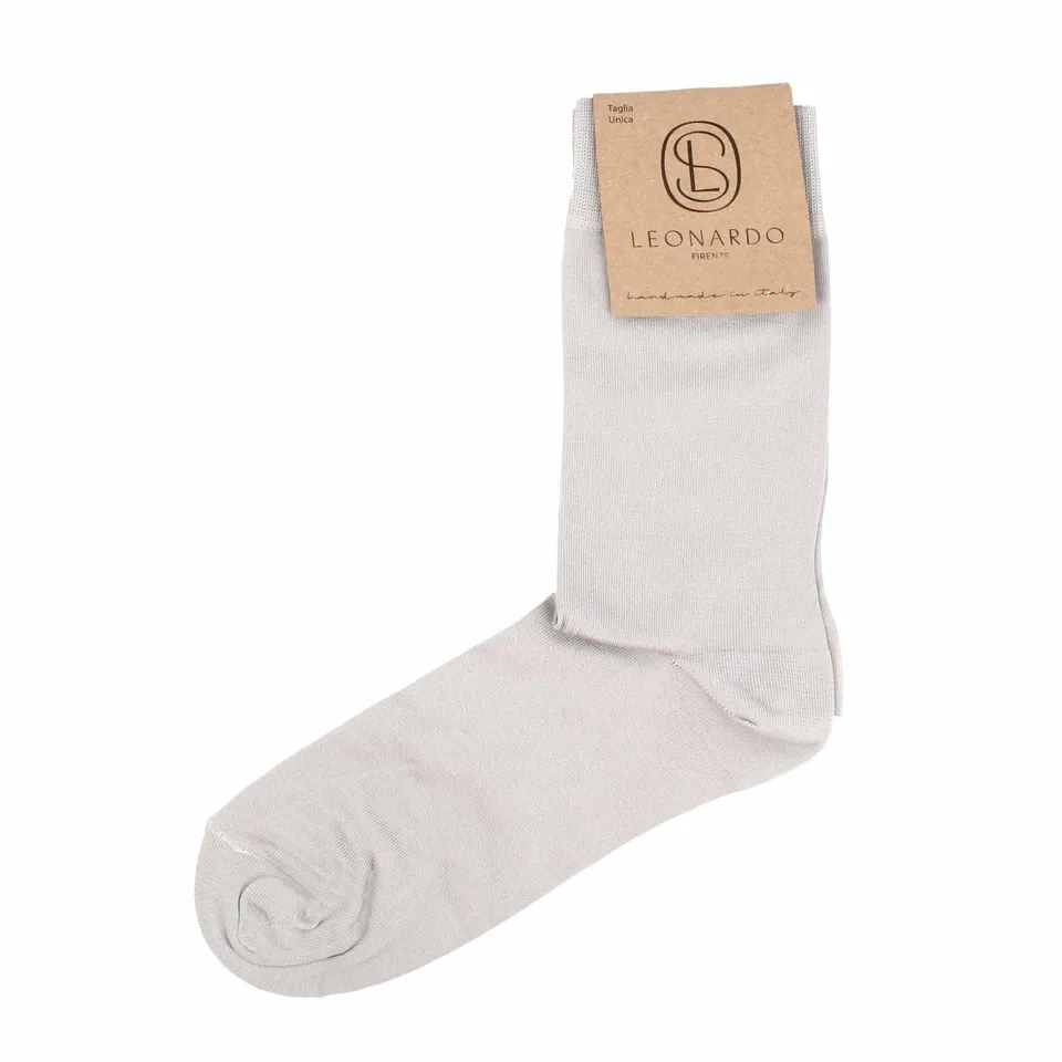 Leonardo Shoes calzini uomo filo di Scozia grigio cotone