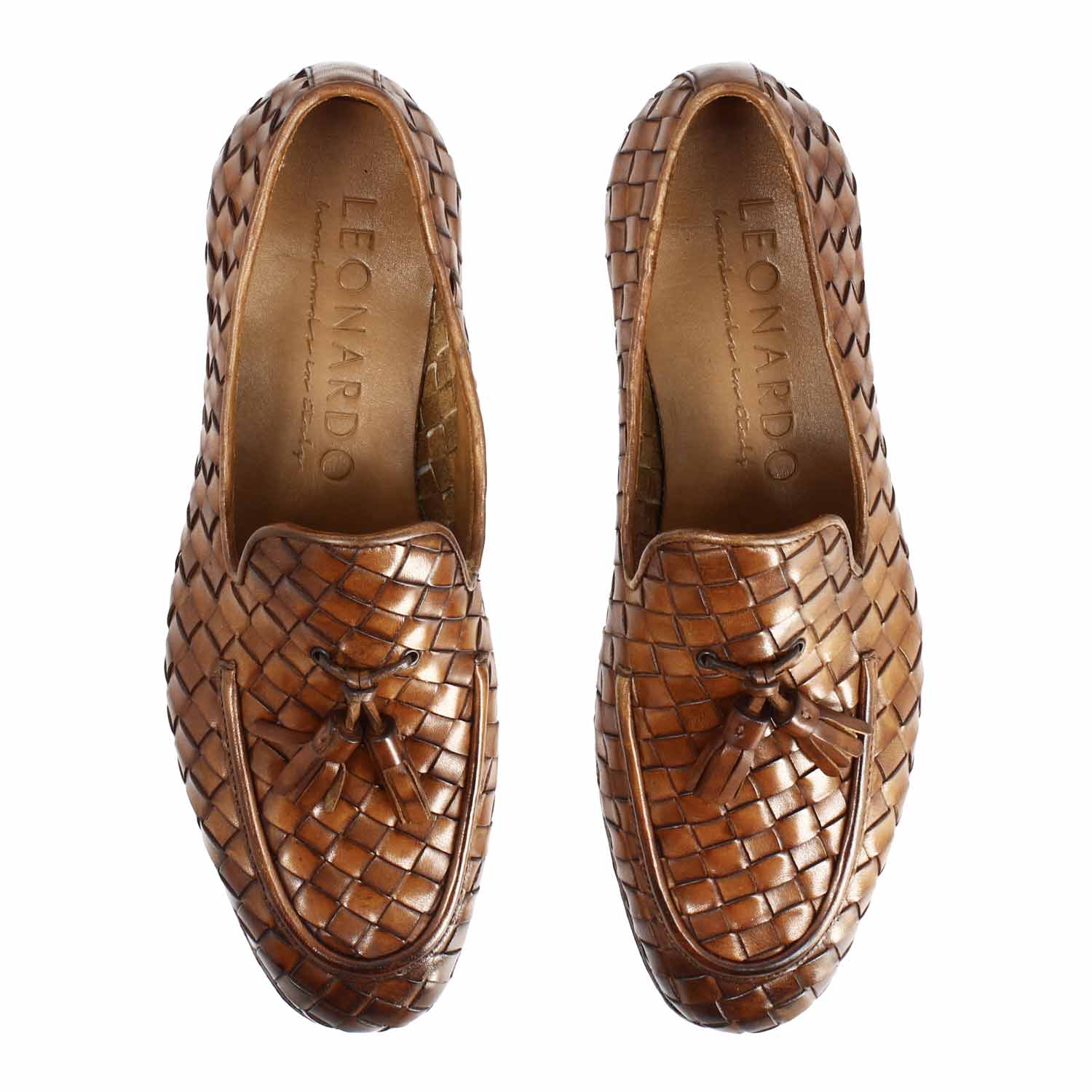 Leonardo Shoes Giuliano mocassini uomo marrone nappine