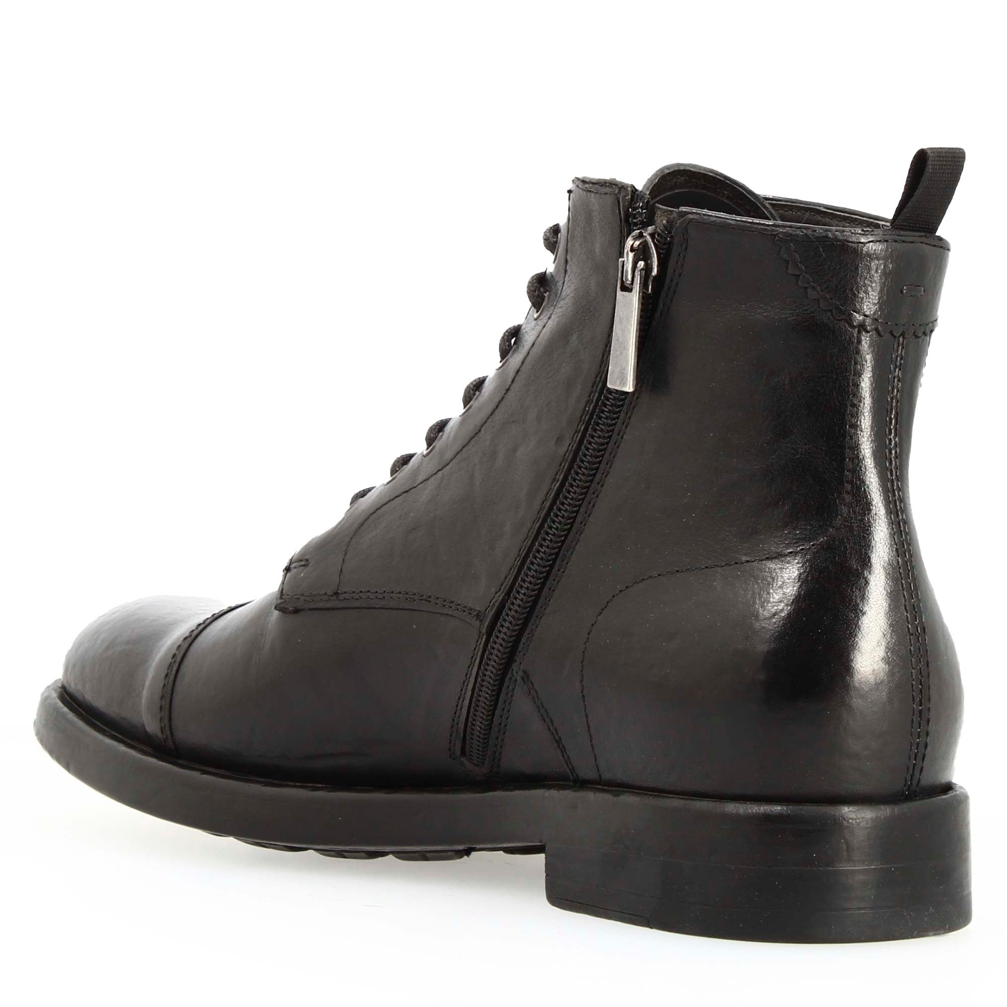 Leonardo Shoes Cesare stivaletto uomo pelle nero