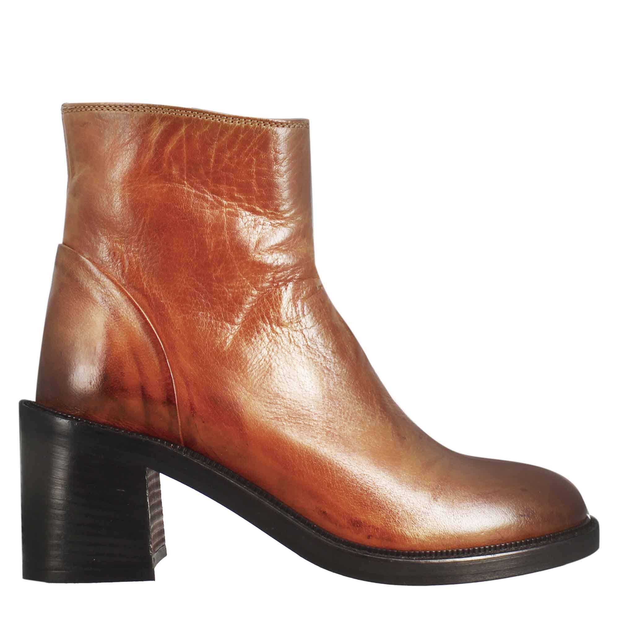 Leonardo Shoes Diver stivaletti pelle cuoio effetto vintage