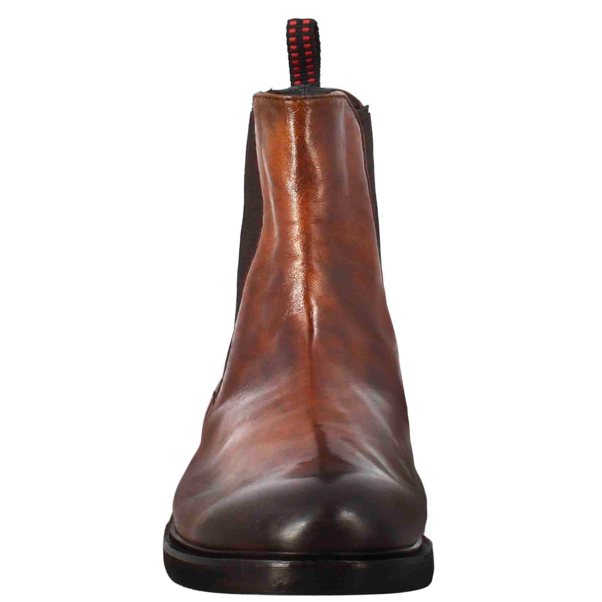 Leonardo Shoes Paupa Chelsea Cuoio Scuro in Pelle