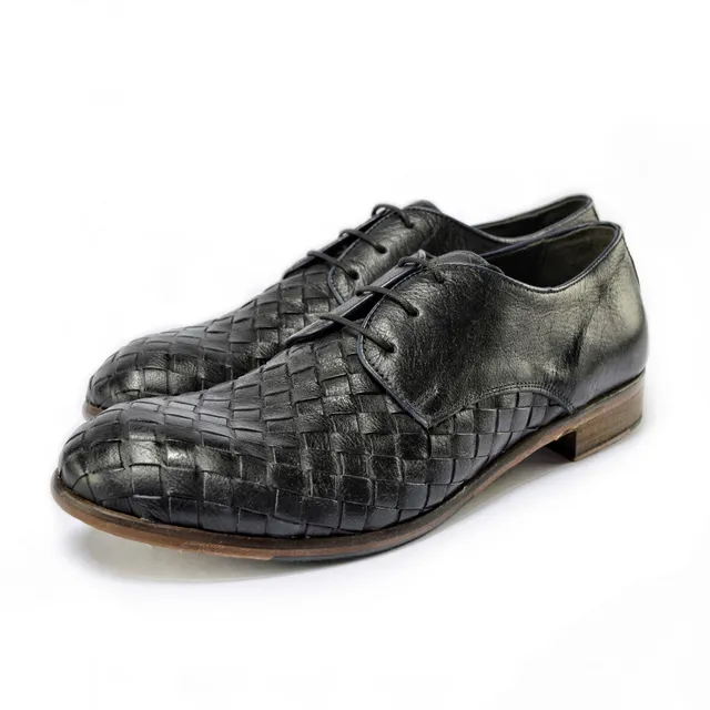 Ton Goût Remo derby uomo vitello intrecciato blu