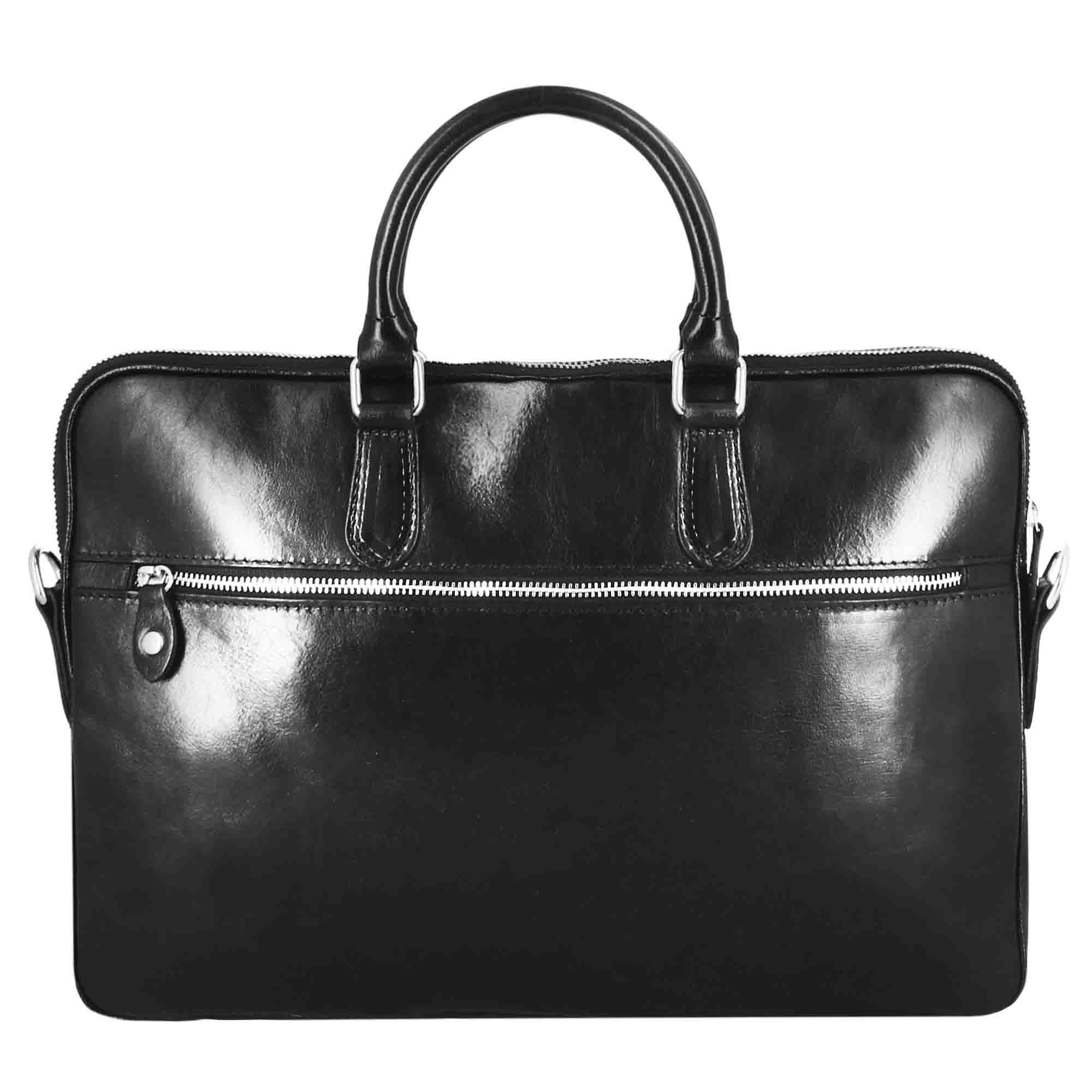 Leonardo Shoes Valigetta Uomo Pelle Nero 40 cm