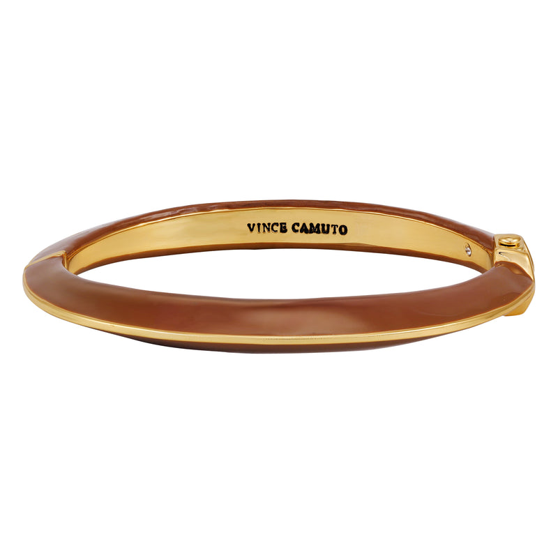 Vince Camuto bracciale cerniera marrone smalto oro