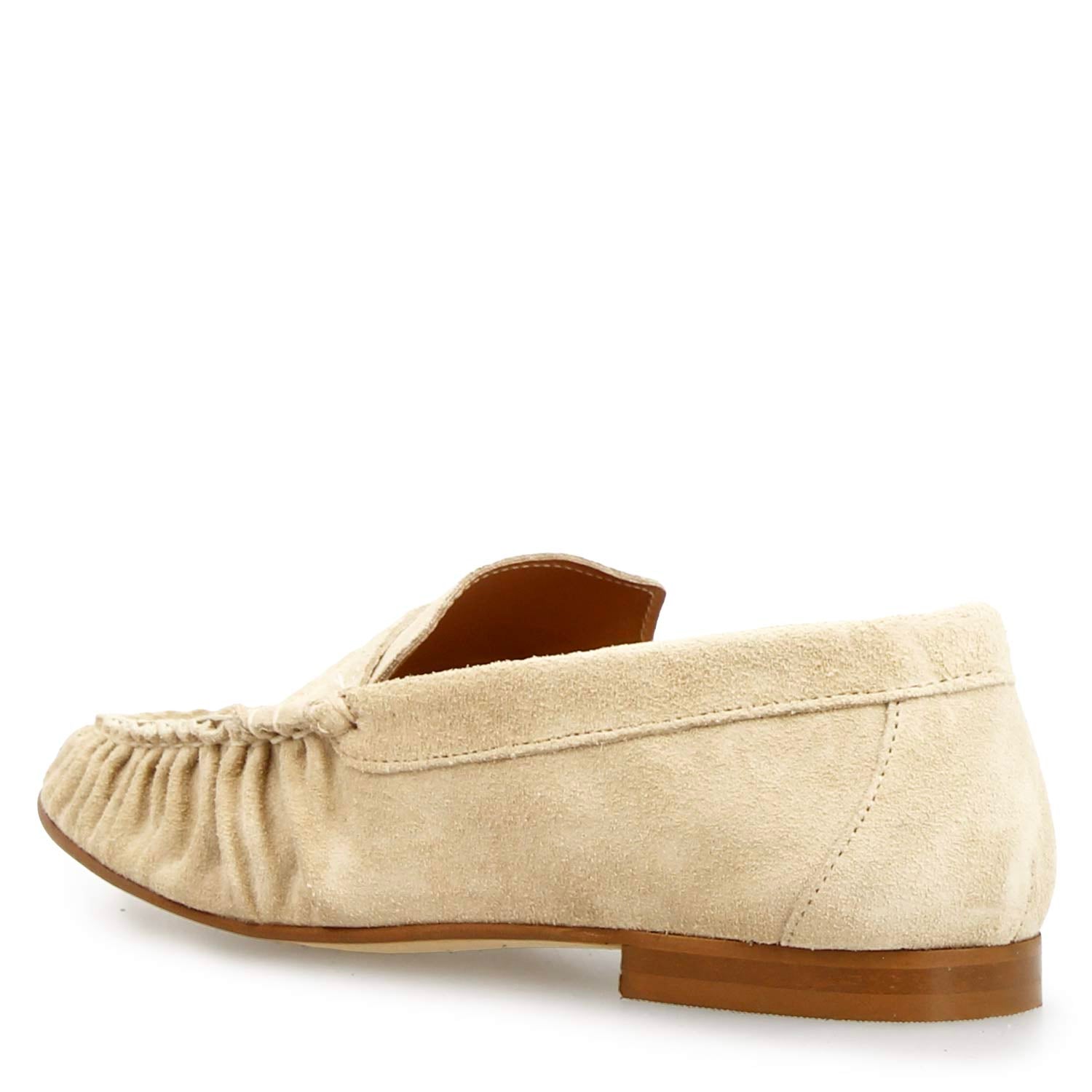 Leonardo Moka Mocassini Donna Camoscio Beige Suola Thunit