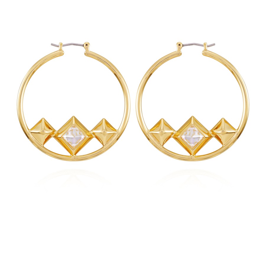 Vince Camuto orecchini cerchio oro con cristalli