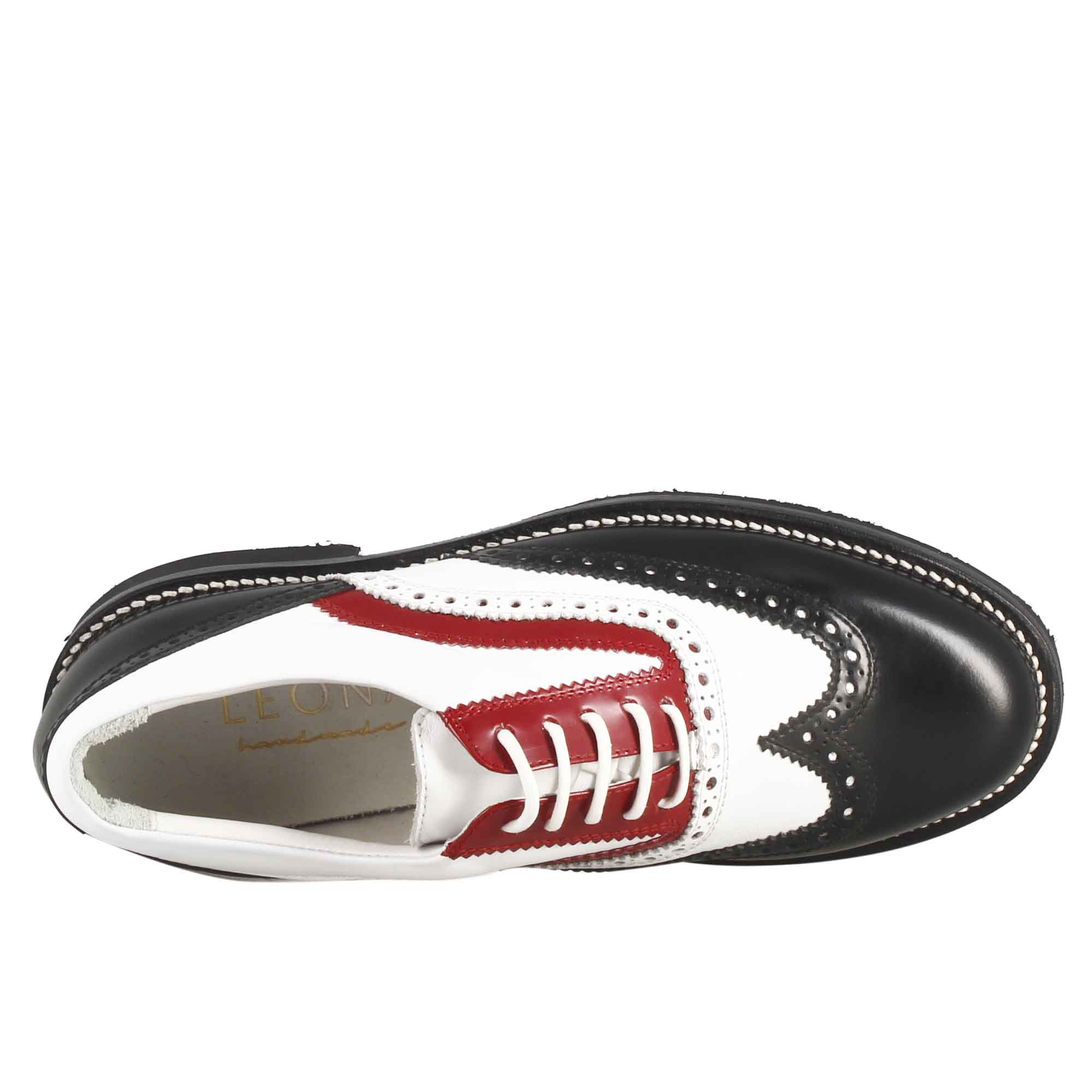 Leonardo Shoes Golf Calzature Nero Pelle Pieno Fiore Tacchetti