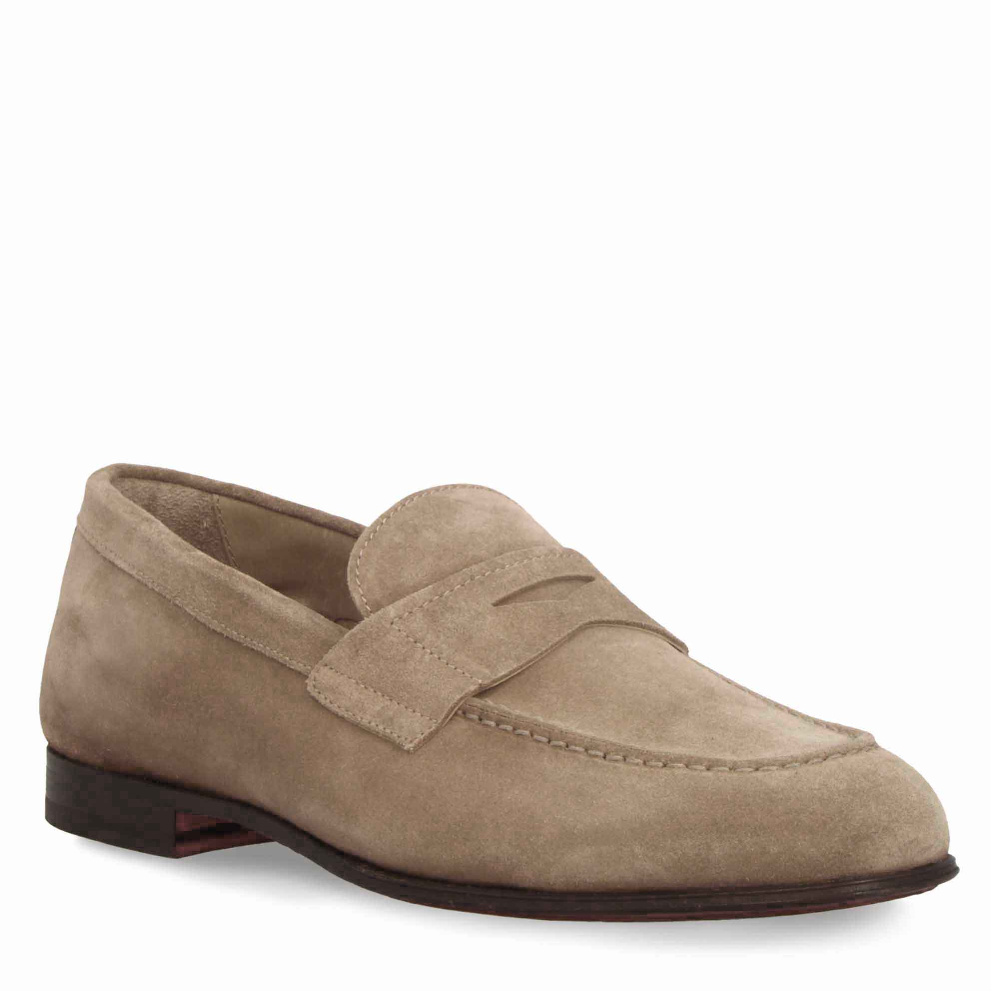 Leonardo Shoes Mocassini Uomo Navona Grigio Scamosciati