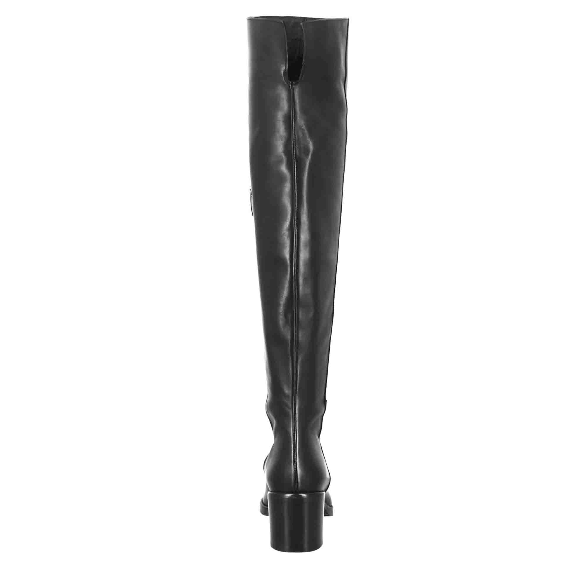 Leonardo Shoes stivale donna pelle nero sopra ginocchio