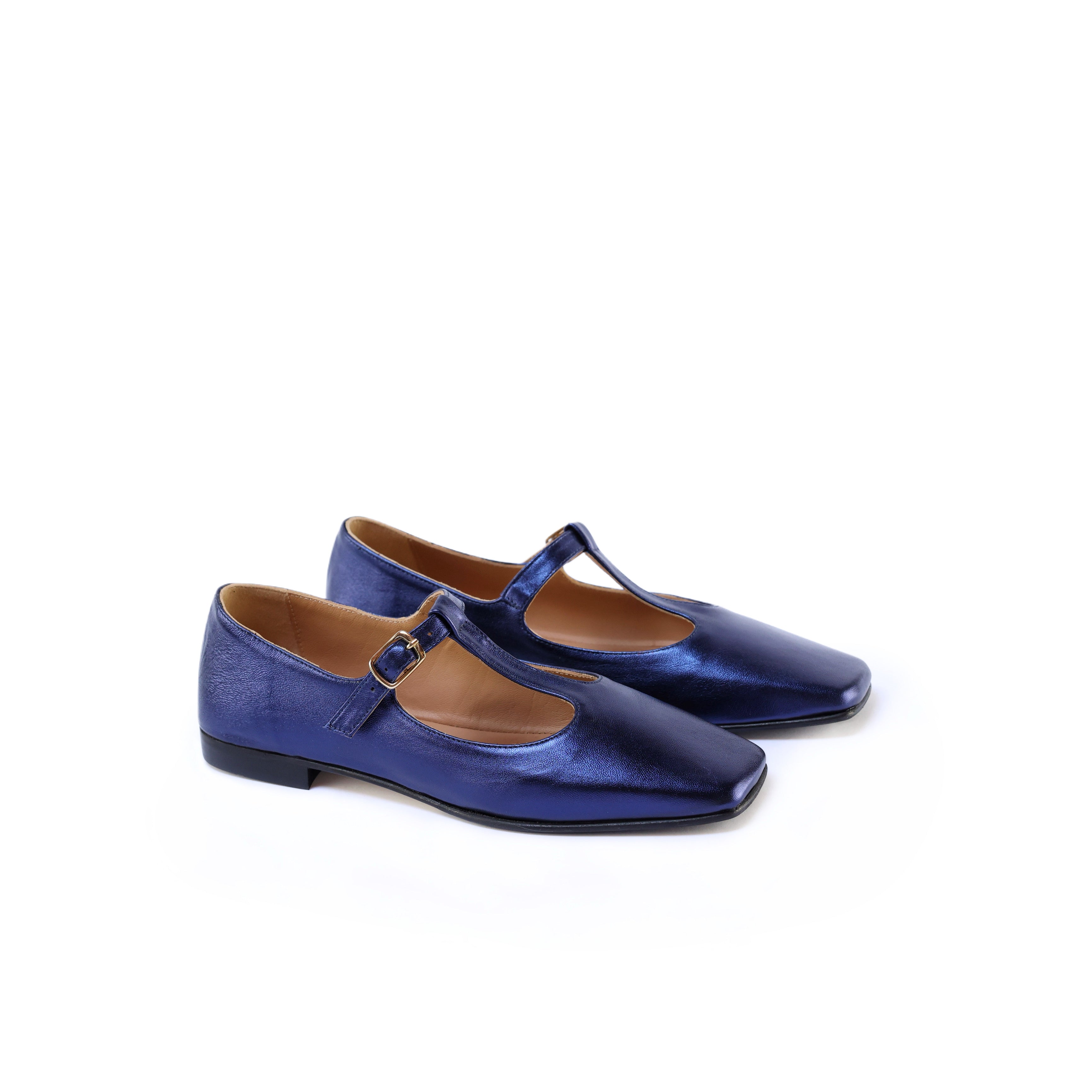 Ton Goût Paris ballerine donna blu midnight nappa