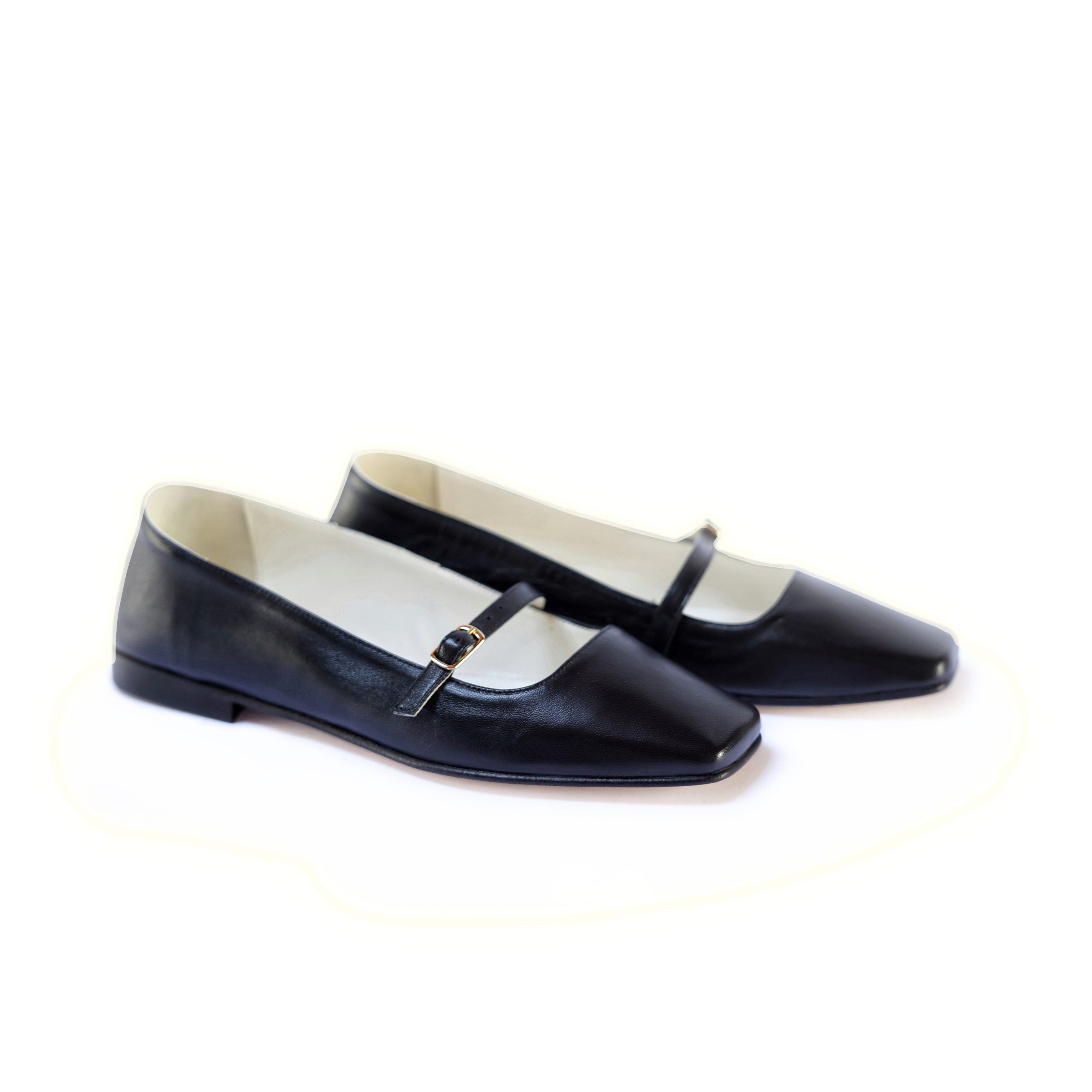 Ton Goût Lea Ballerina donna nappa nera cuoio