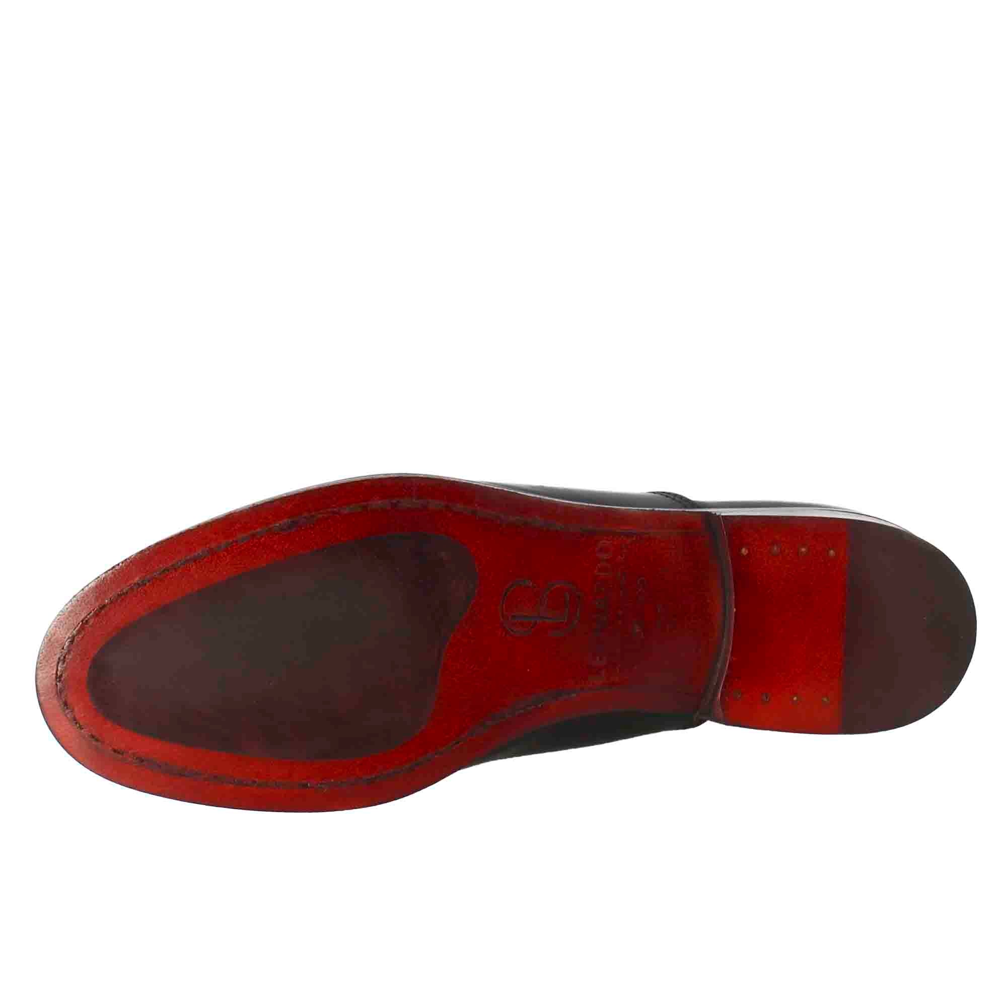 Leonardo Shoes Chelsea Donna Pelle Nera Liscia