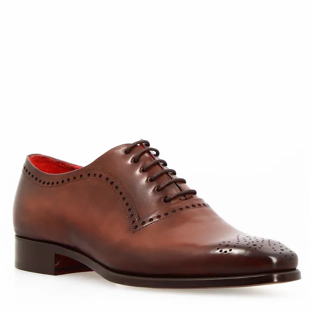 Leonardo Shoes Francesine Uomo Ettore Oxford Marrone semibrogue