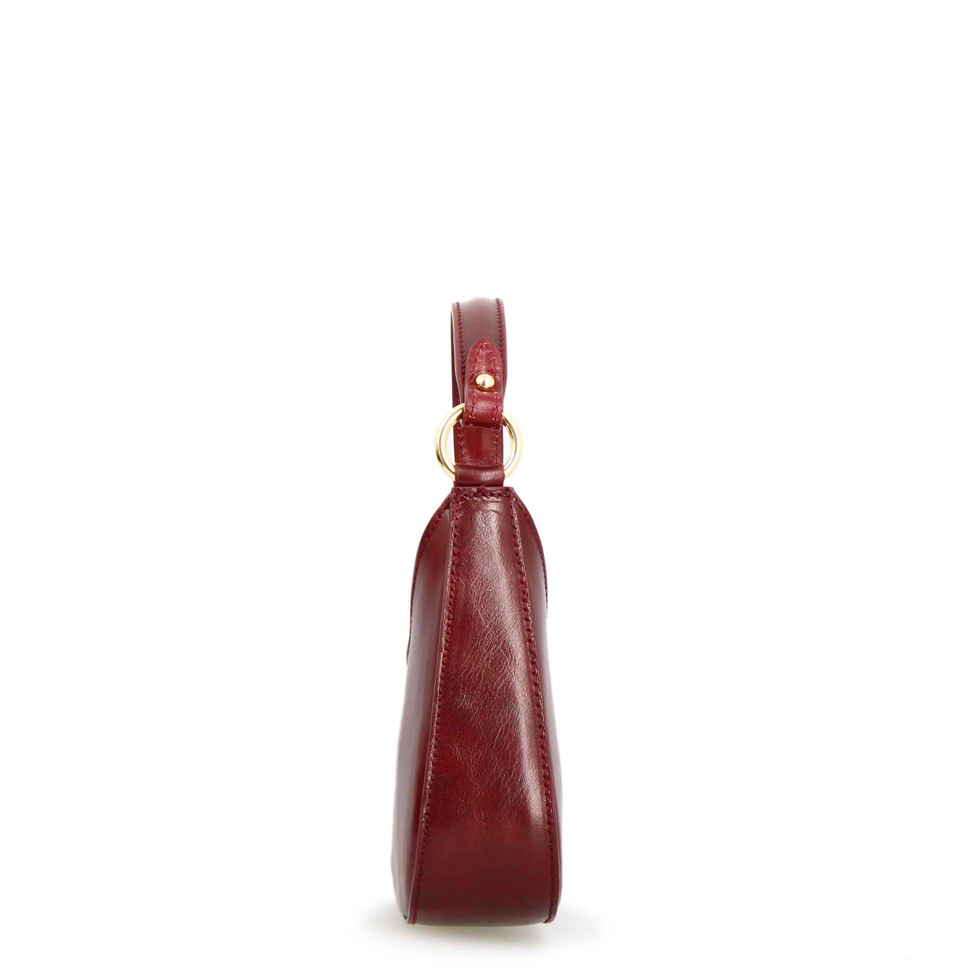 Leonardo Shoes Isotta S mini borsa mezzaluna bordeaux