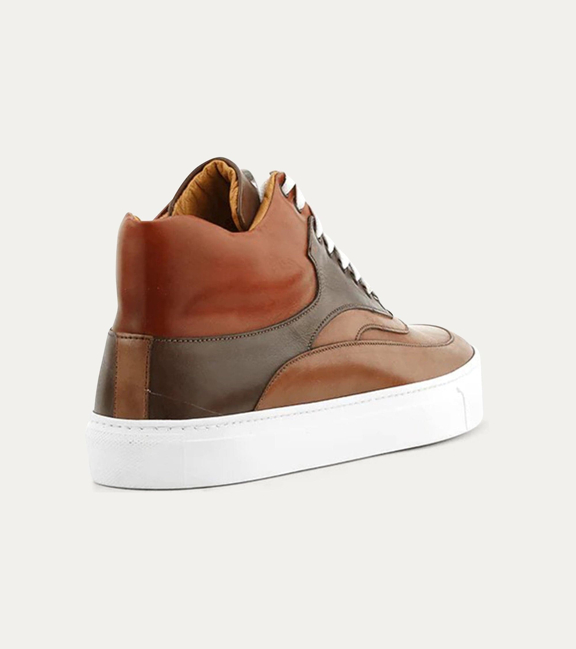 Ace Marks Maximo sneakers alte uomo pelle cuoio cognac