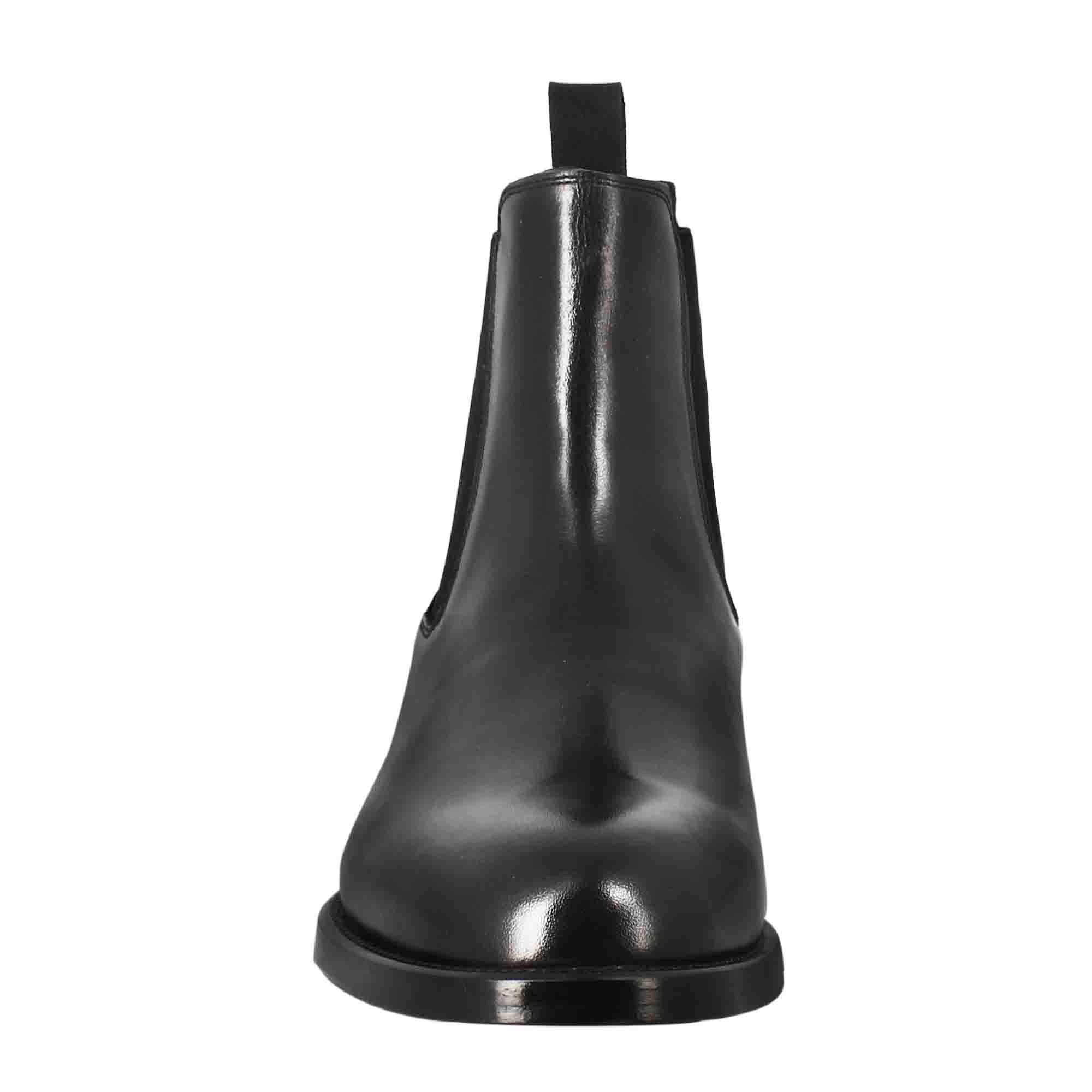 Leonardo Shoes Chelsea stivaletto uomo pelle nero elastico