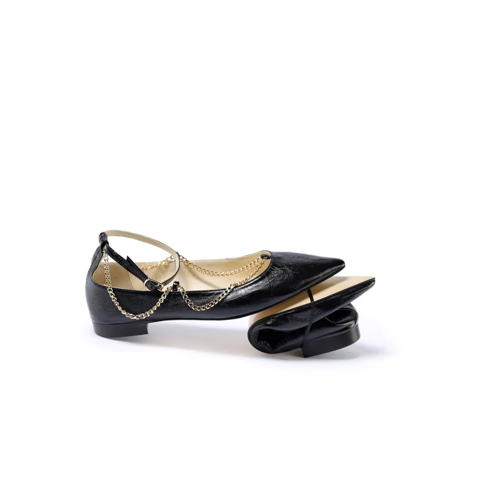 Ton Goût Eiffel Latex Nero ballerina pelle 36