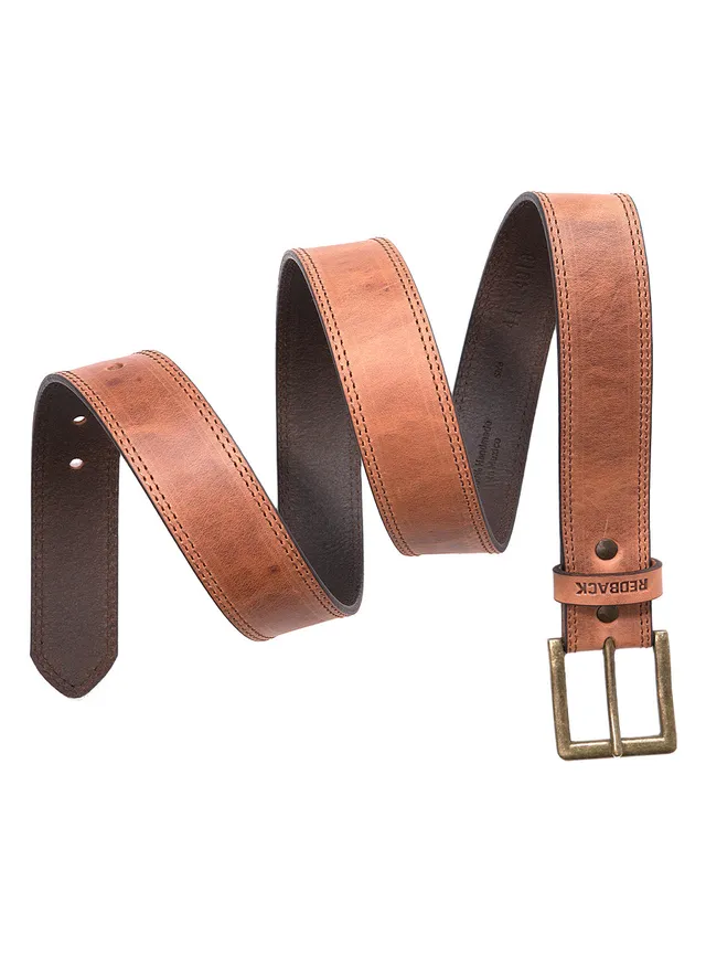 Redback Grit cintura pelle marrone fibbia nichel