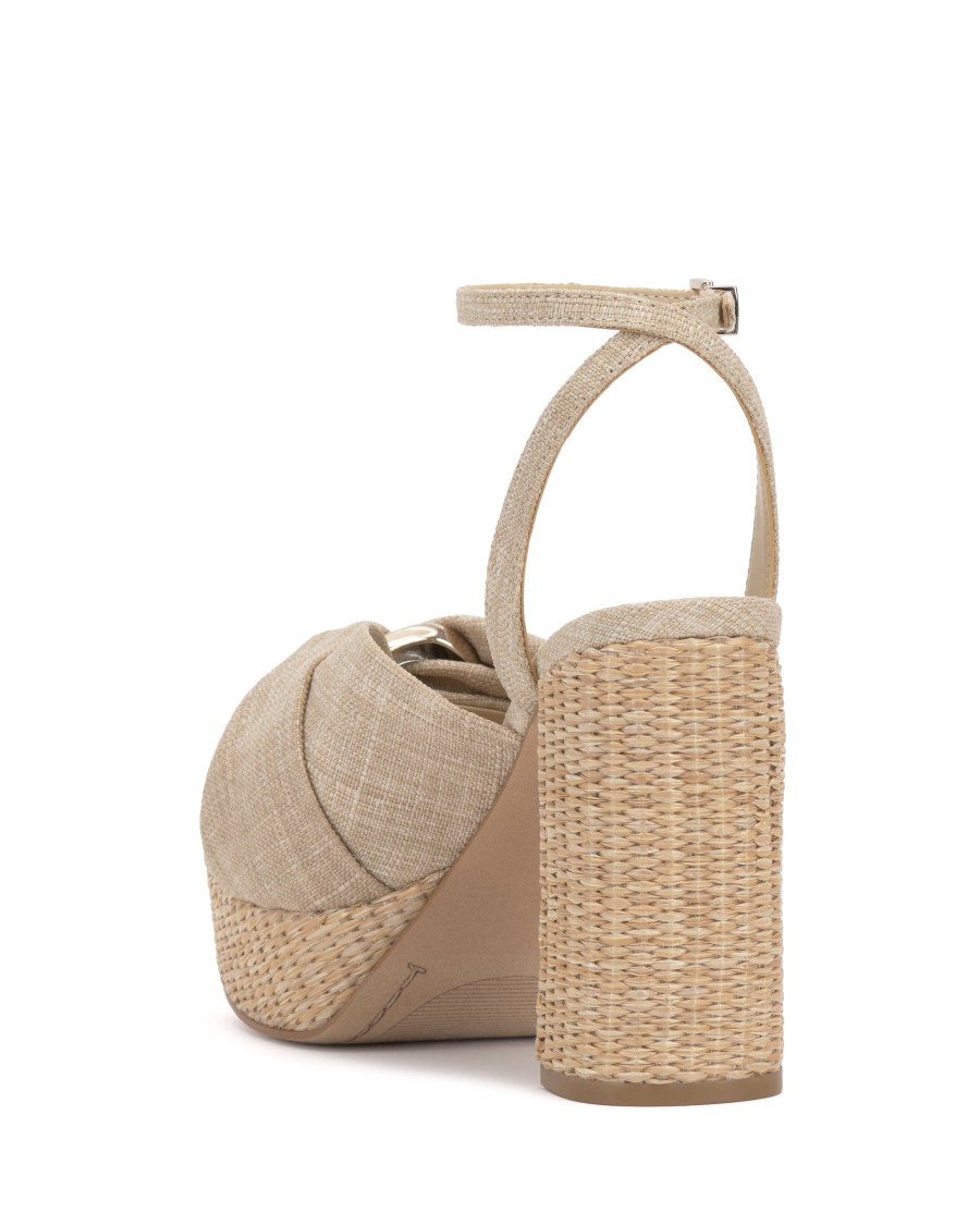 Vince Camuto Phebie Sandalo Plateau Tacco a Blocco Oro