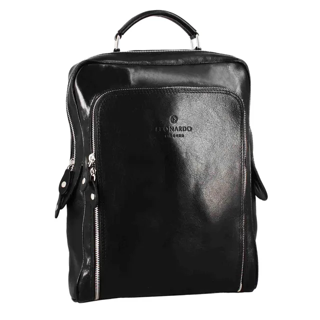 Leonardo Cosimo zaino uomo pelle nero 37 cm