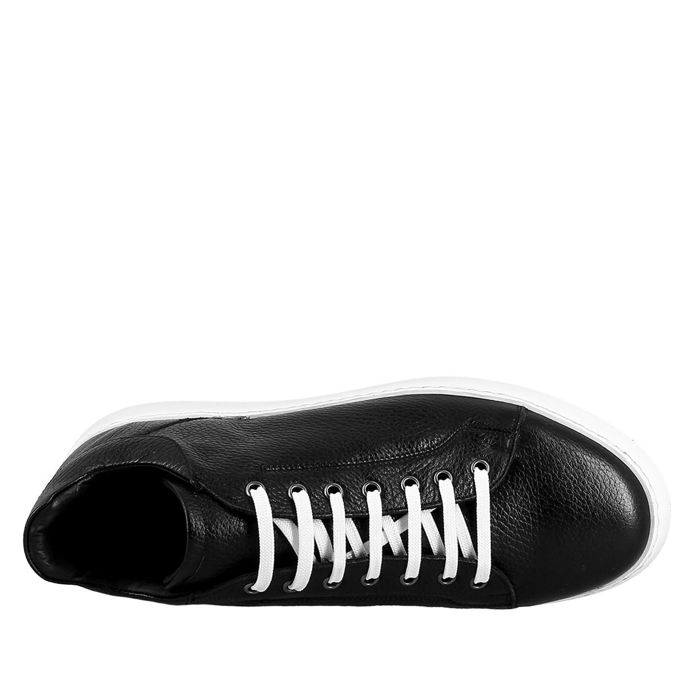Leonardo Shoes Sneakers Uomo pelle liscia nero elegante