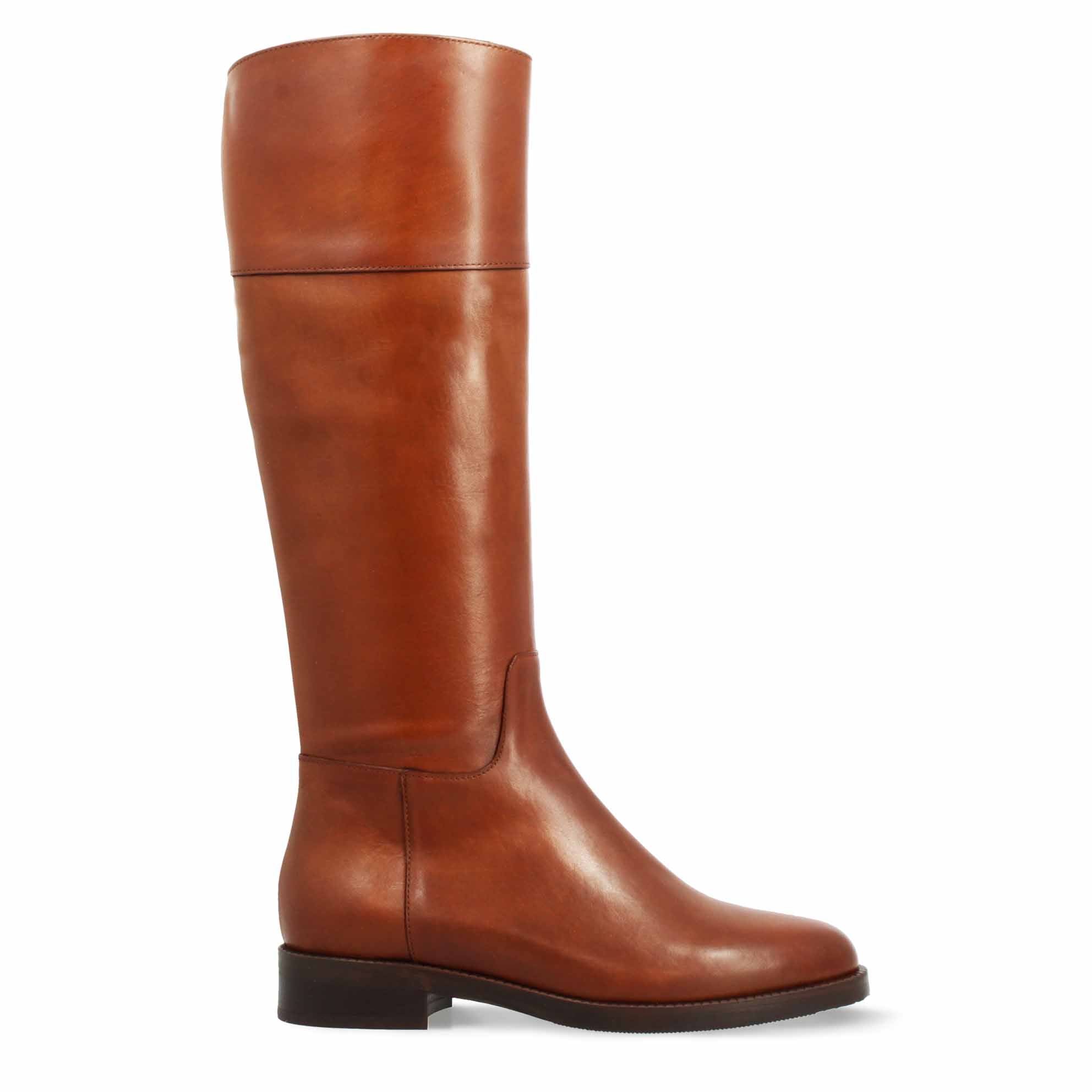 Leonardo Shoes Palatina Stivali Donna Pelle Marrone