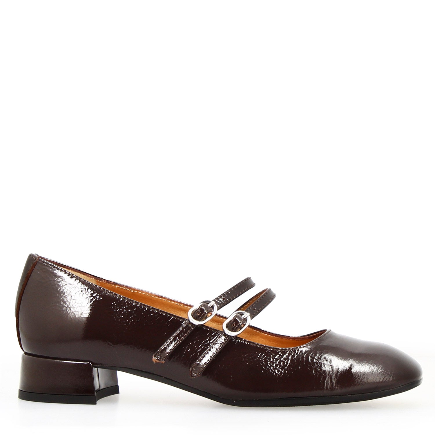 Leonardo Shoes Dalia Décolleté Mary Jane Marrone Scuro Tacco 4 cm