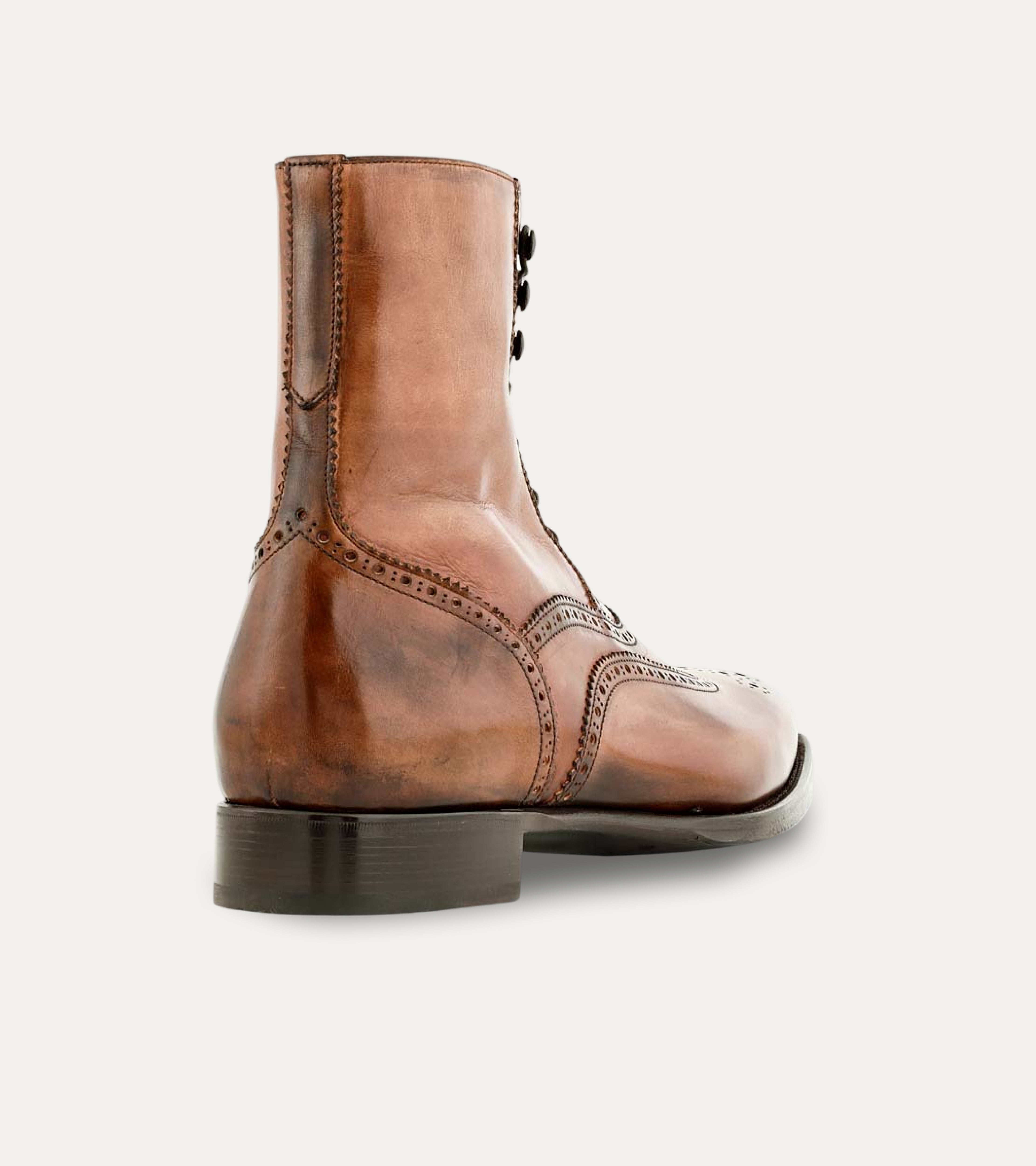 Ace Marks Fin Brown Signature stivali uomo pelle marrone vitello