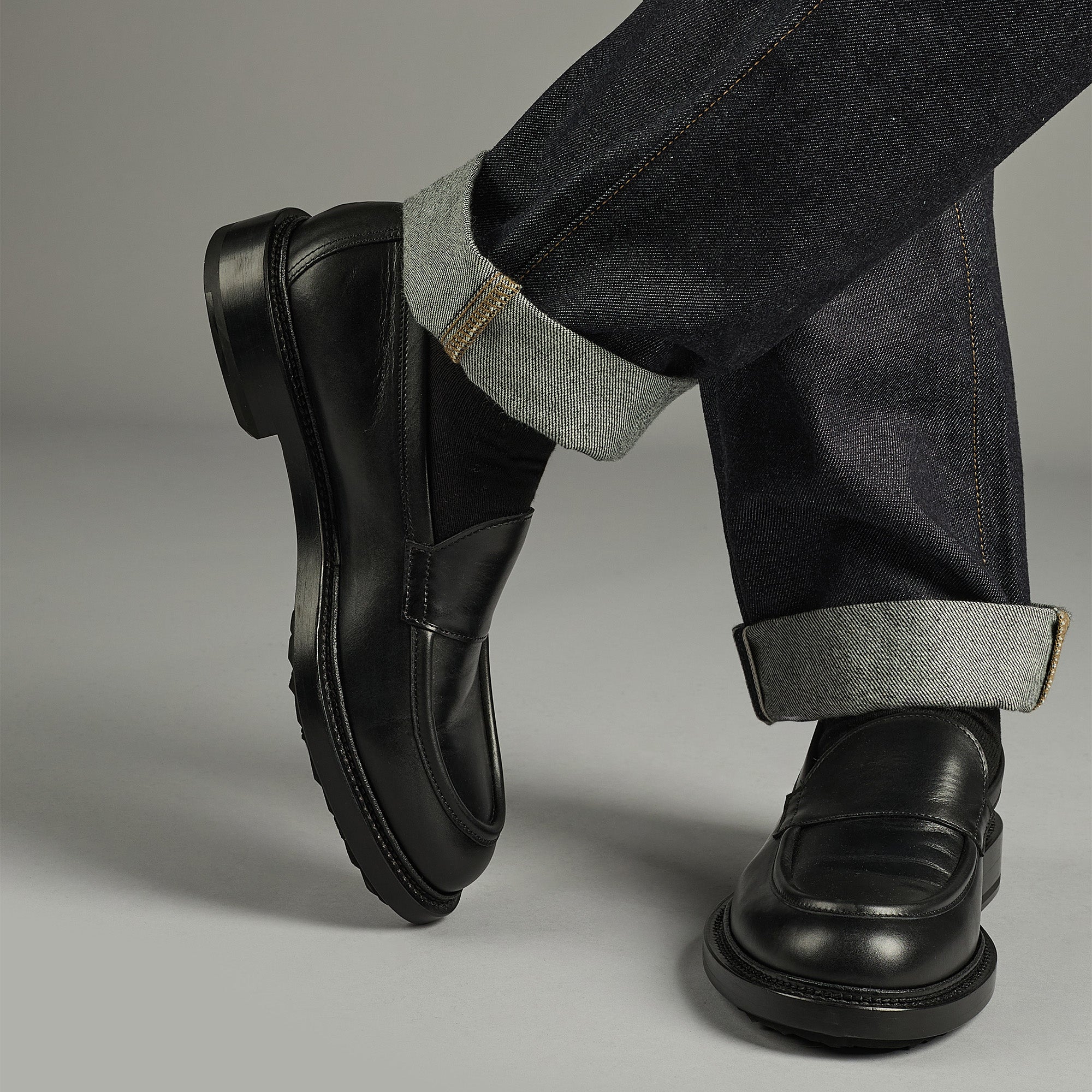 Pierre Hardy John loafer uomo pelle nera platform 30 mm