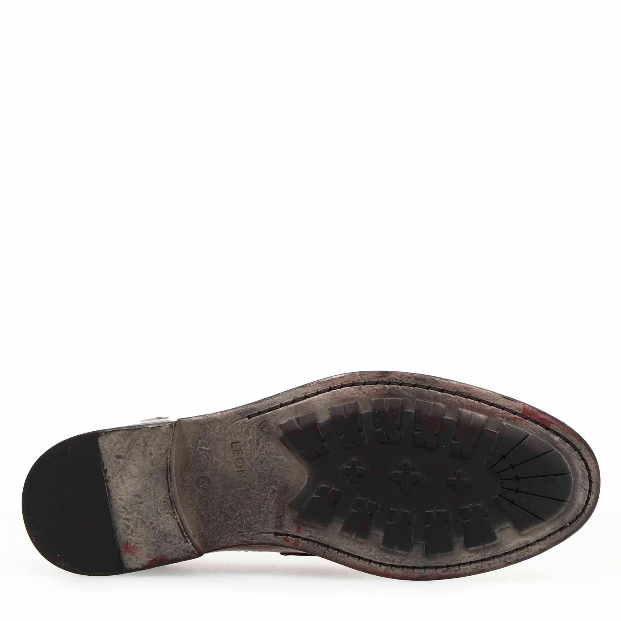 Leonardo Shoes Tevere Mocassino Uomo Pelle Bordeaux