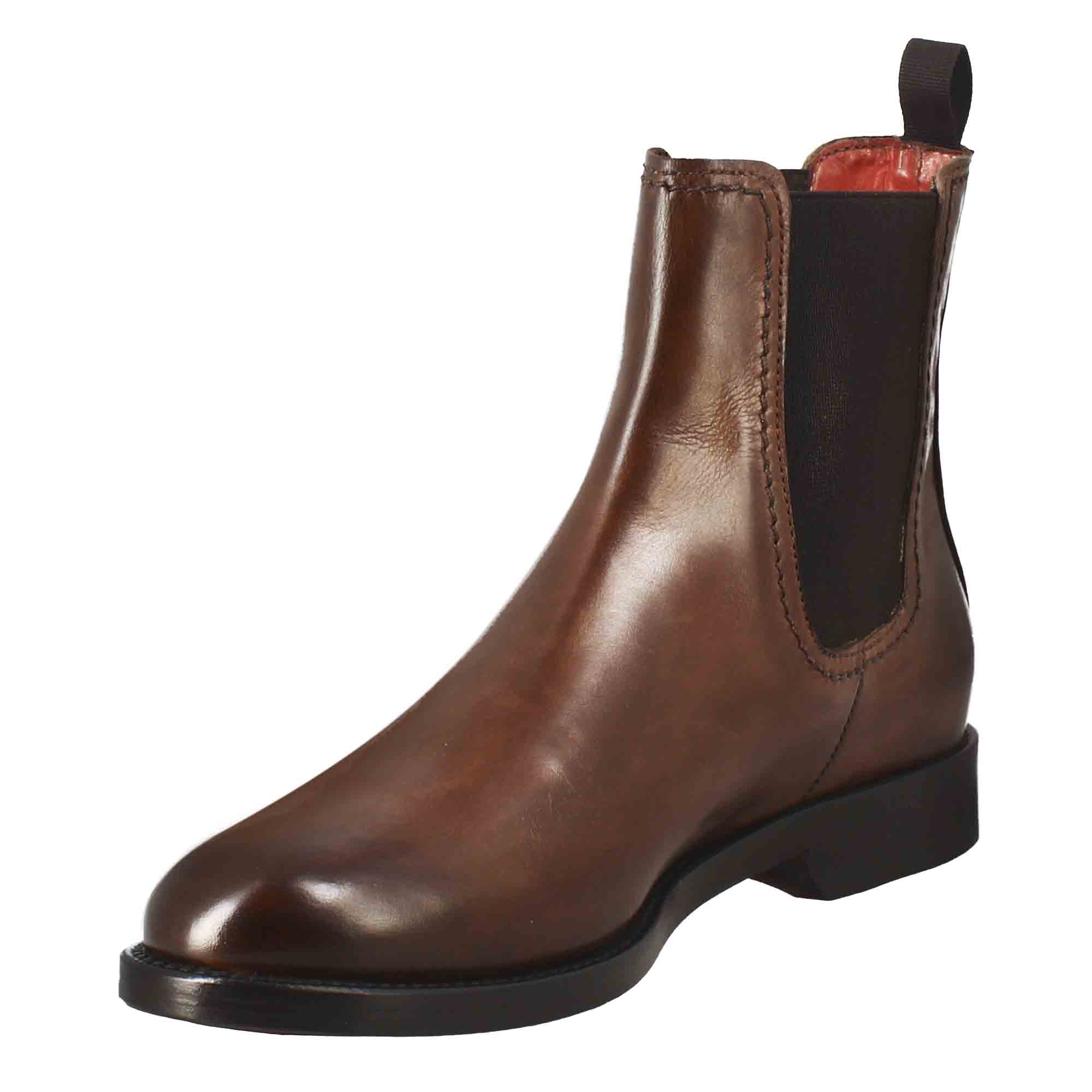 Leonardo Shoes Stivali Donna Pelle Marrone Chiaro Tacco Basso