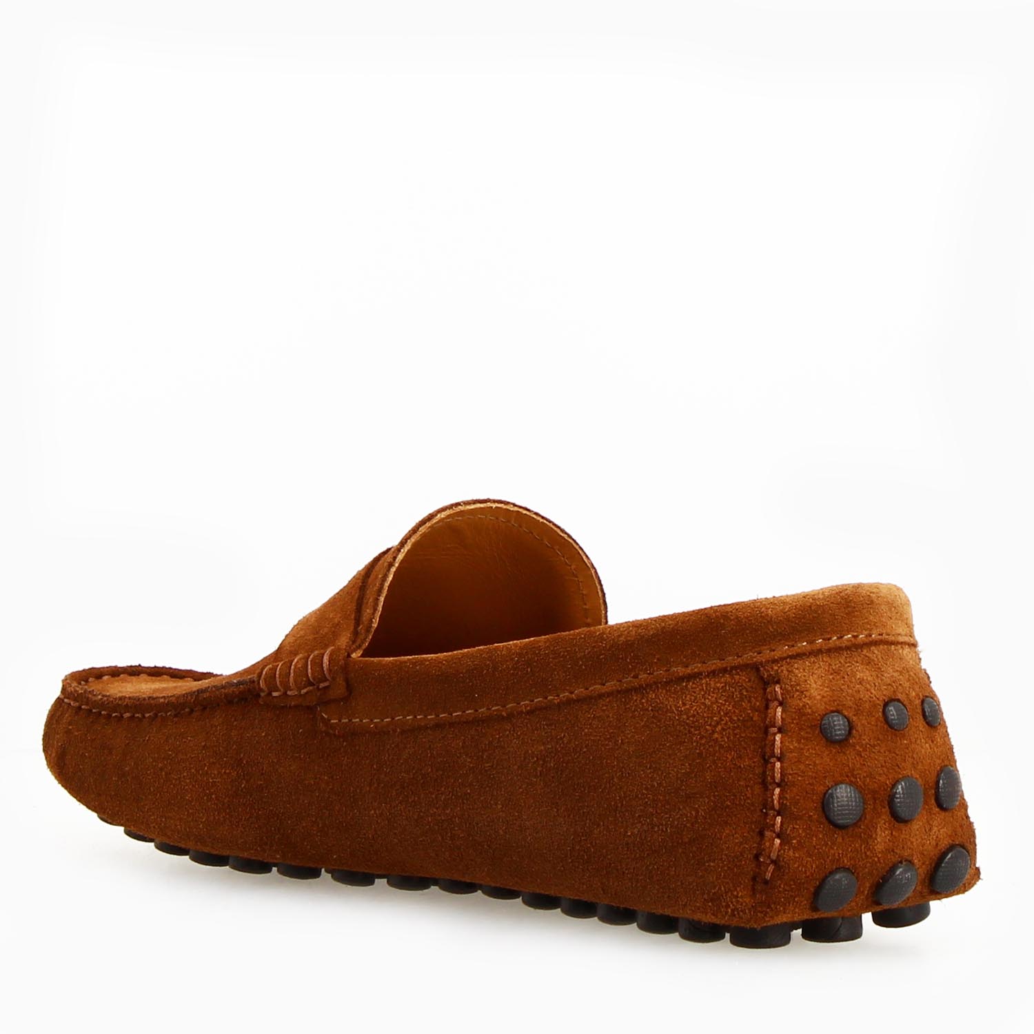 Leonardo Shoes Mocassini Uomo Garda Cam Camoscio Marrone Slip-On